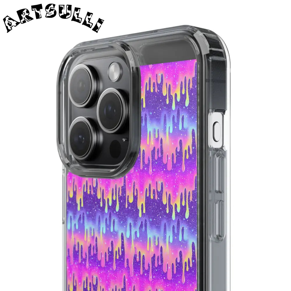 Vibrant Paint Drip Clear Case, Artsulli - Art is Long, Life is Short, Phone Case, , , , , , ,