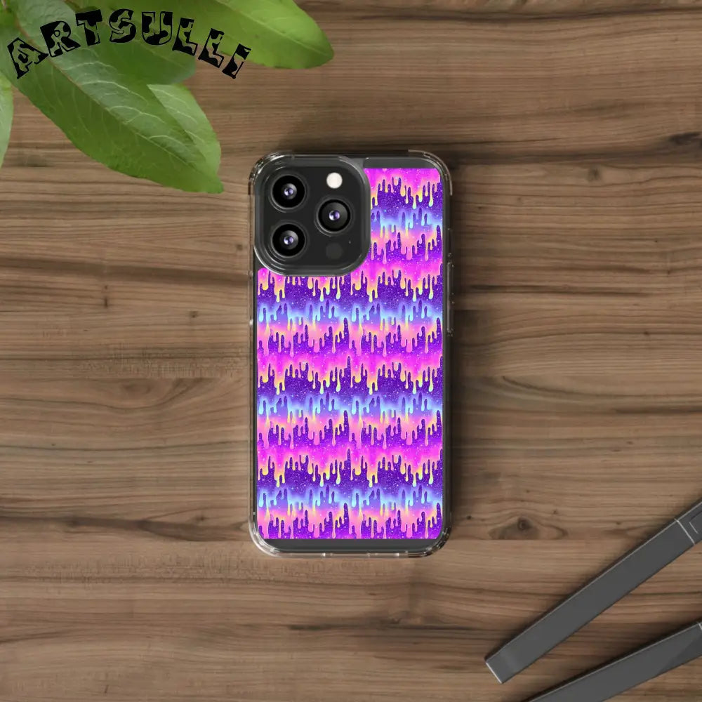 Vibrant Paint Drip Clear Case, Artsulli - Art is Long, Life is Short, Phone Case, , , , , , ,