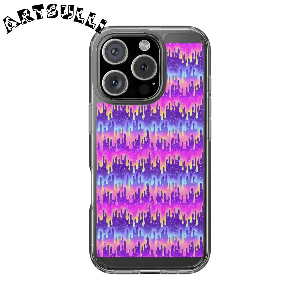 Vibrant Paint Drip Clear Case, Artsulli - Art is Long, Life is Short, Phone Case, Size, iPhone 16 Pro, Surface, Without gift packaging, , , 17596681139957348783