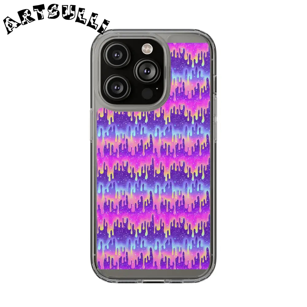Vibrant Paint Drip Clear Case, Artsulli - Art is Long, Life is Short, Phone Case, Size, iPhone 14 Pro, Surface, Without gift packaging, , , 30297598191350519384