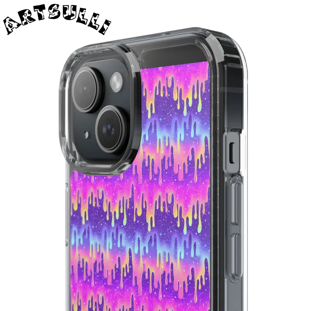 Vibrant Paint Drip Clear Case, Artsulli - Art is Long, Life is Short, Phone Case, , , , , , ,