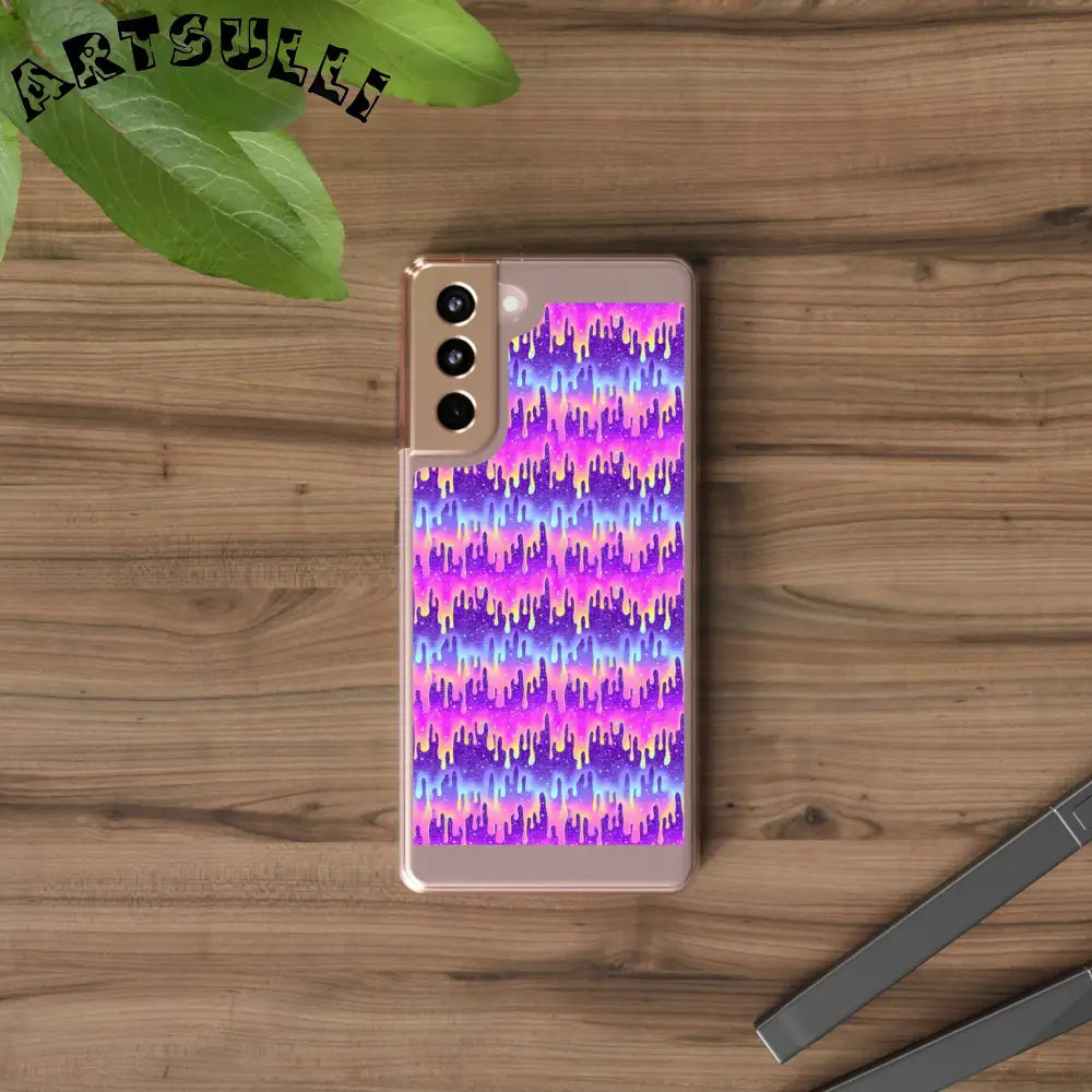 Vibrant Paint Drip Clear Case, Artsulli - Art is Long, Life is Short, Phone Case, , , , , , ,