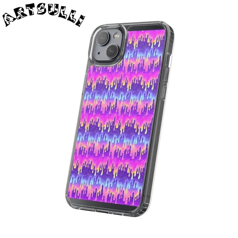 Vibrant Paint Drip Clear Case, Artsulli - Art is Long, Life is Short, Phone Case, , , , , , ,