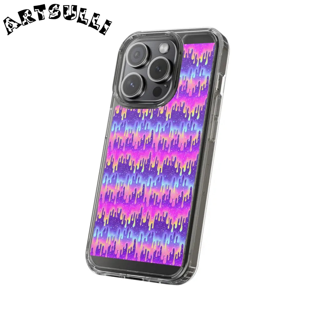 Vibrant Paint Drip Clear Case, Artsulli - Art is Long, Life is Short, Phone Case, , , , , , ,
