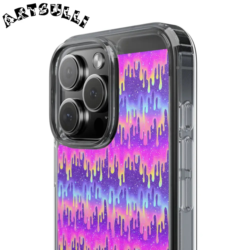 Vibrant Paint Drip Clear Case, Artsulli - Art is Long, Life is Short, Phone Case, , , , , , ,