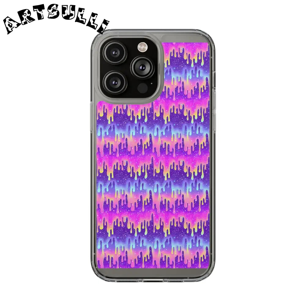 Vibrant Paint Drip Clear Case, Artsulli - Art is Long, Life is Short, Phone Case, Size, iPhone 14 Pro Max, Surface, Without gift packaging, , , 62012548190388020531