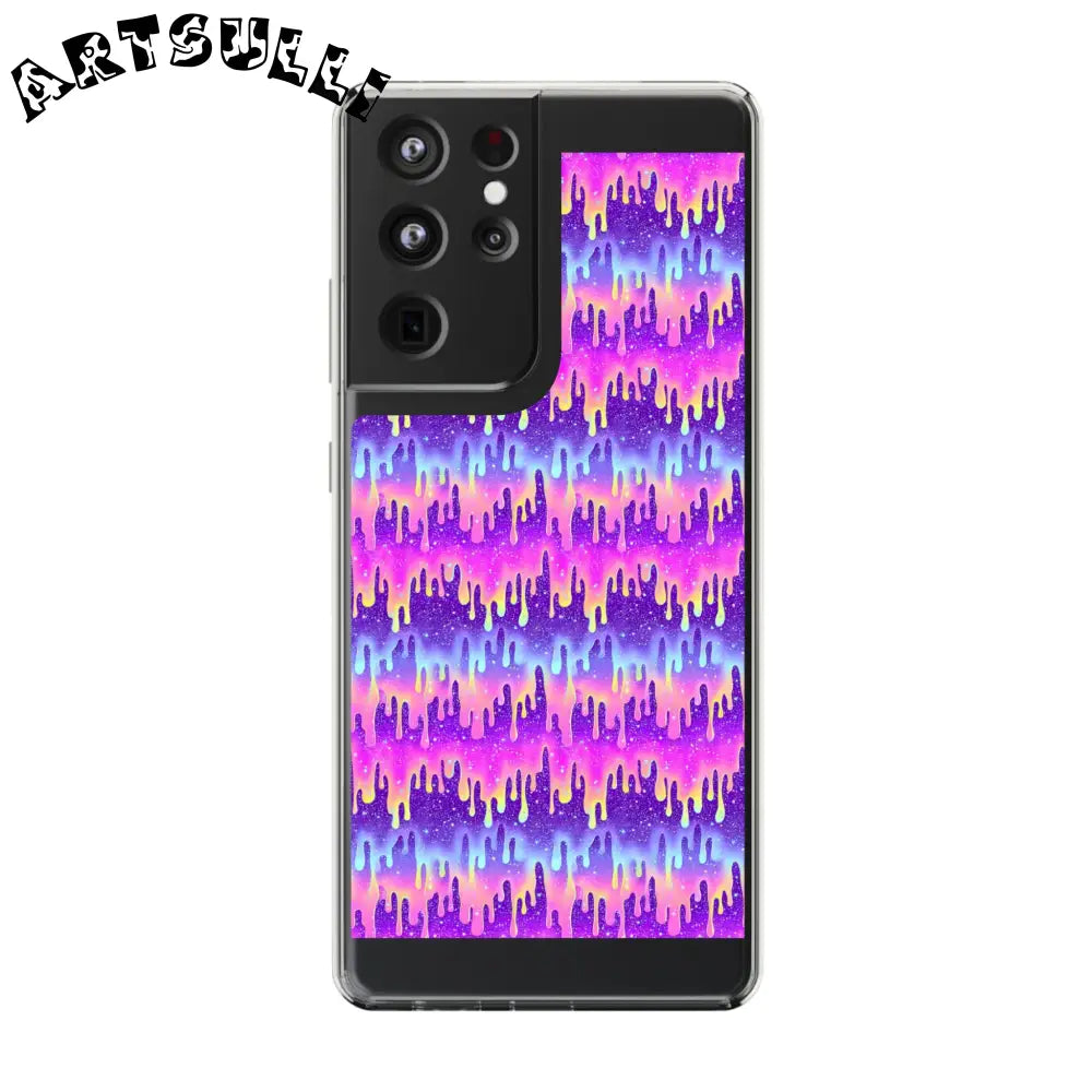 Vibrant Paint Drip Clear Case, Artsulli - Art is Long, Life is Short, Phone Case, Size, Samsung Galaxy S21 Ultra, Surface, With gift packaging, , , 14770179087562972191
