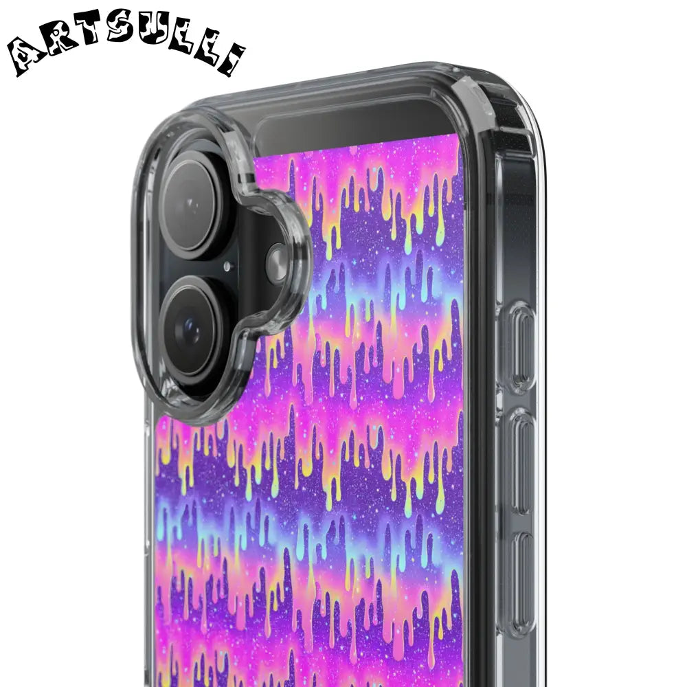 Vibrant Paint Drip Clear Case, Artsulli - Art is Long, Life is Short, Phone Case, , , , , , ,
