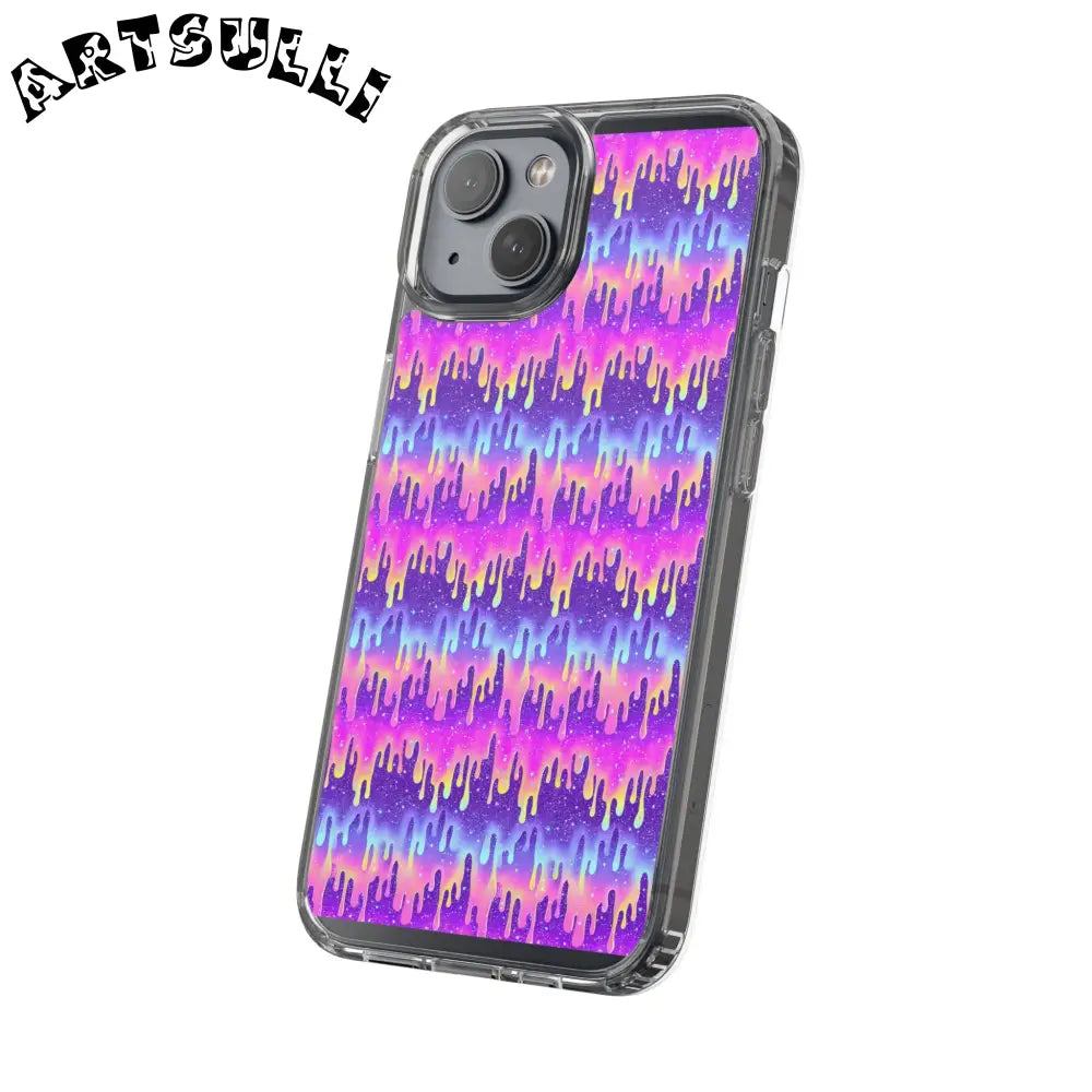 Vibrant Paint Drip Clear Case, Artsulli - Art is Long, Life is Short, Phone Case, , , , , , ,