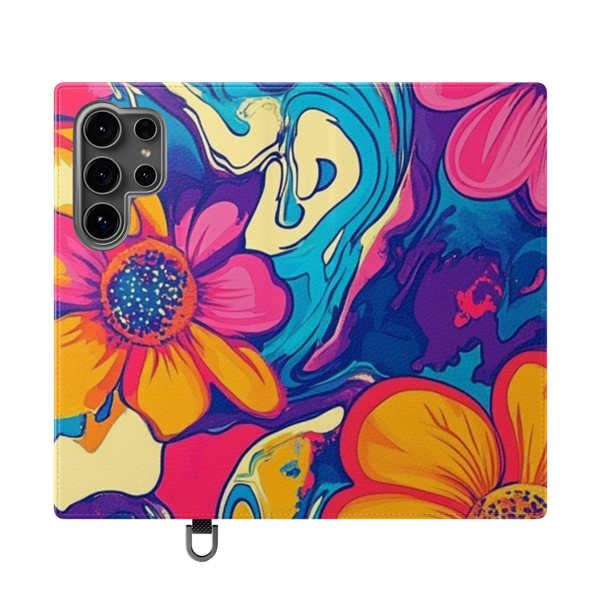 Vibrant Psychedelic Floral Flip Cases, Artsulli - Art is Long, Life is Short, Phone Case, Size, Samsung Galaxy S24 Ultra, , , , , 32794991702307443210