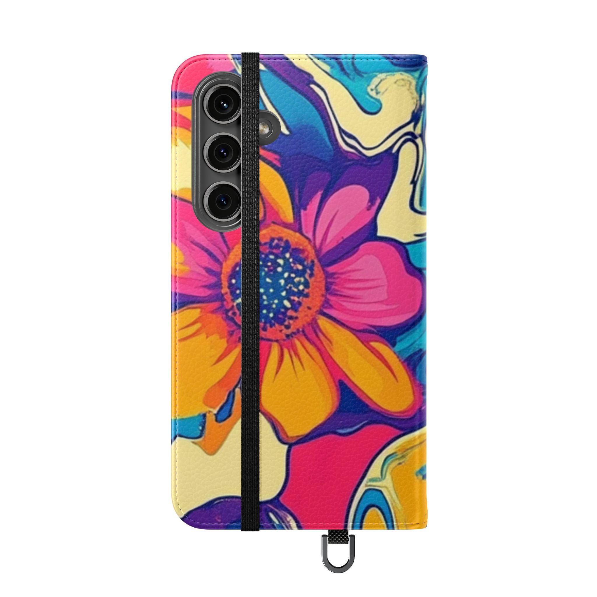 Vibrant Psychedelic Floral Flip Cases, Artsulli - Art is Long, Life is Short, Phone Case, , , , , , ,
