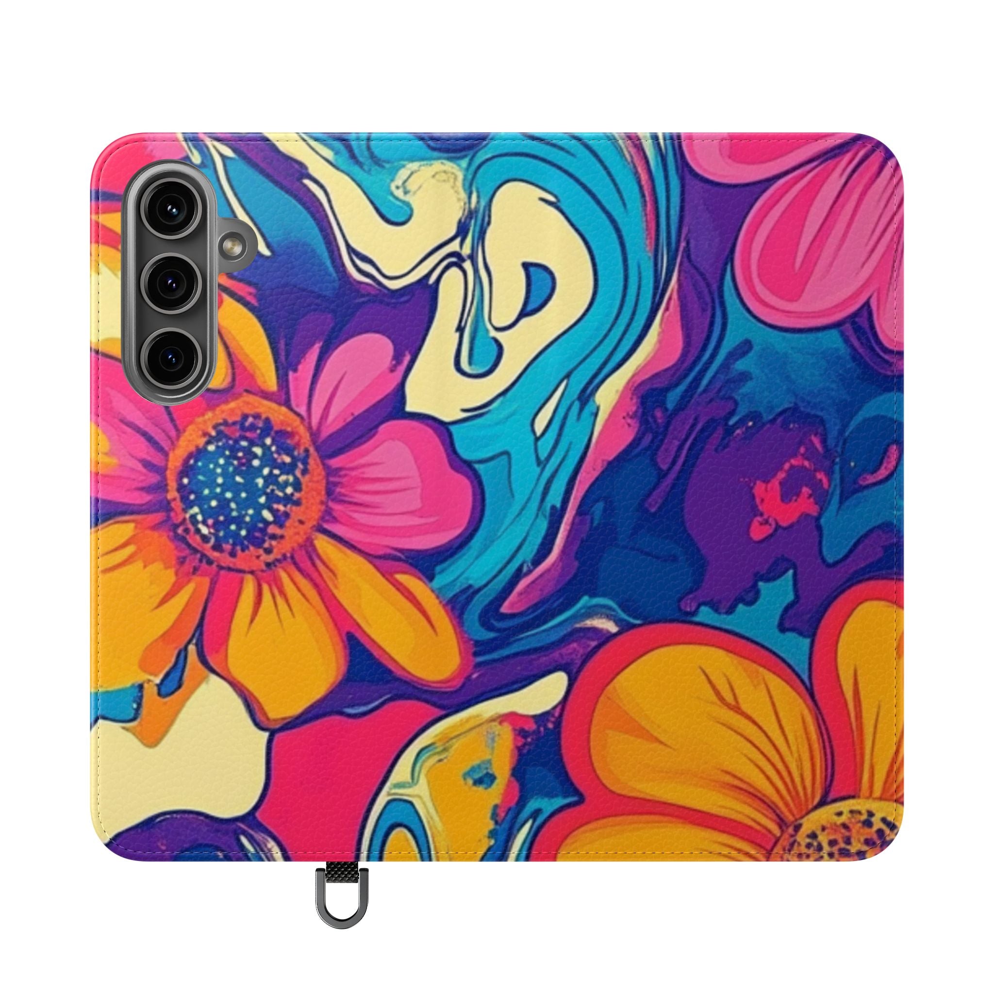 Vibrant Psychedelic Floral Flip Cases, Artsulli - Art is Long, Life is Short, Phone Case, Size, Samsung Galaxy S24 Plus, , , , , 20300766088850914194