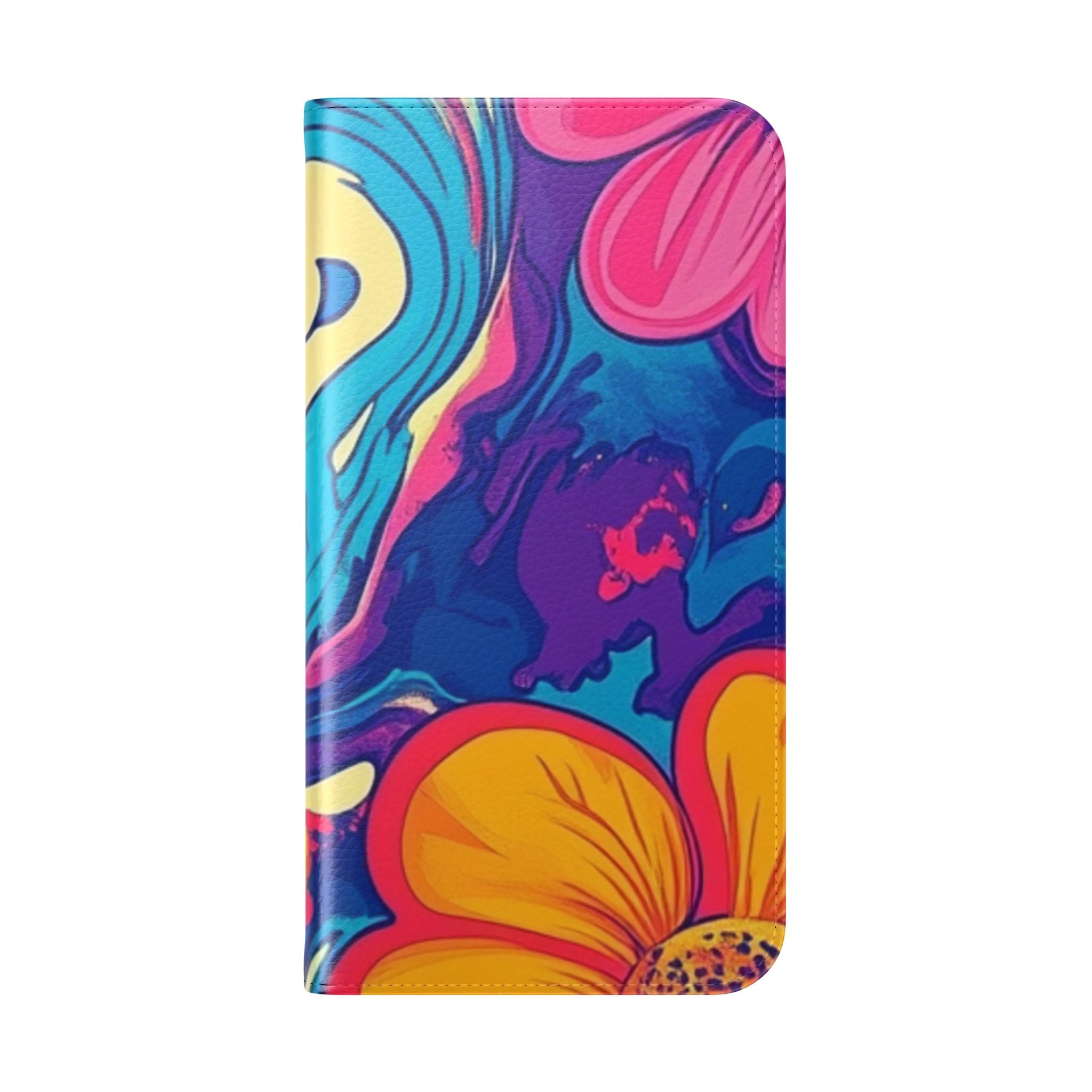 Vibrant Psychedelic Floral Flip Cases, Artsulli - Art is Long, Life is Short, Phone Case, , , , , , ,