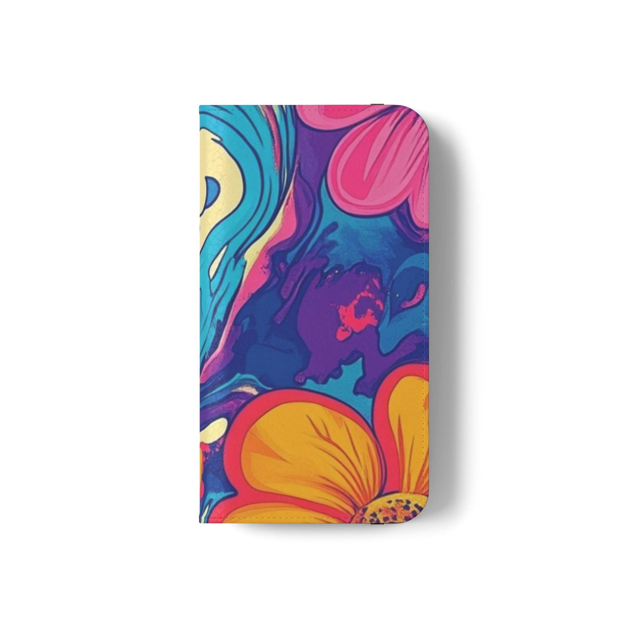 Vibrant Psychedelic Floral Flip Cases, Artsulli - Art is Long, Life is Short, Phone Case, , , , , , ,