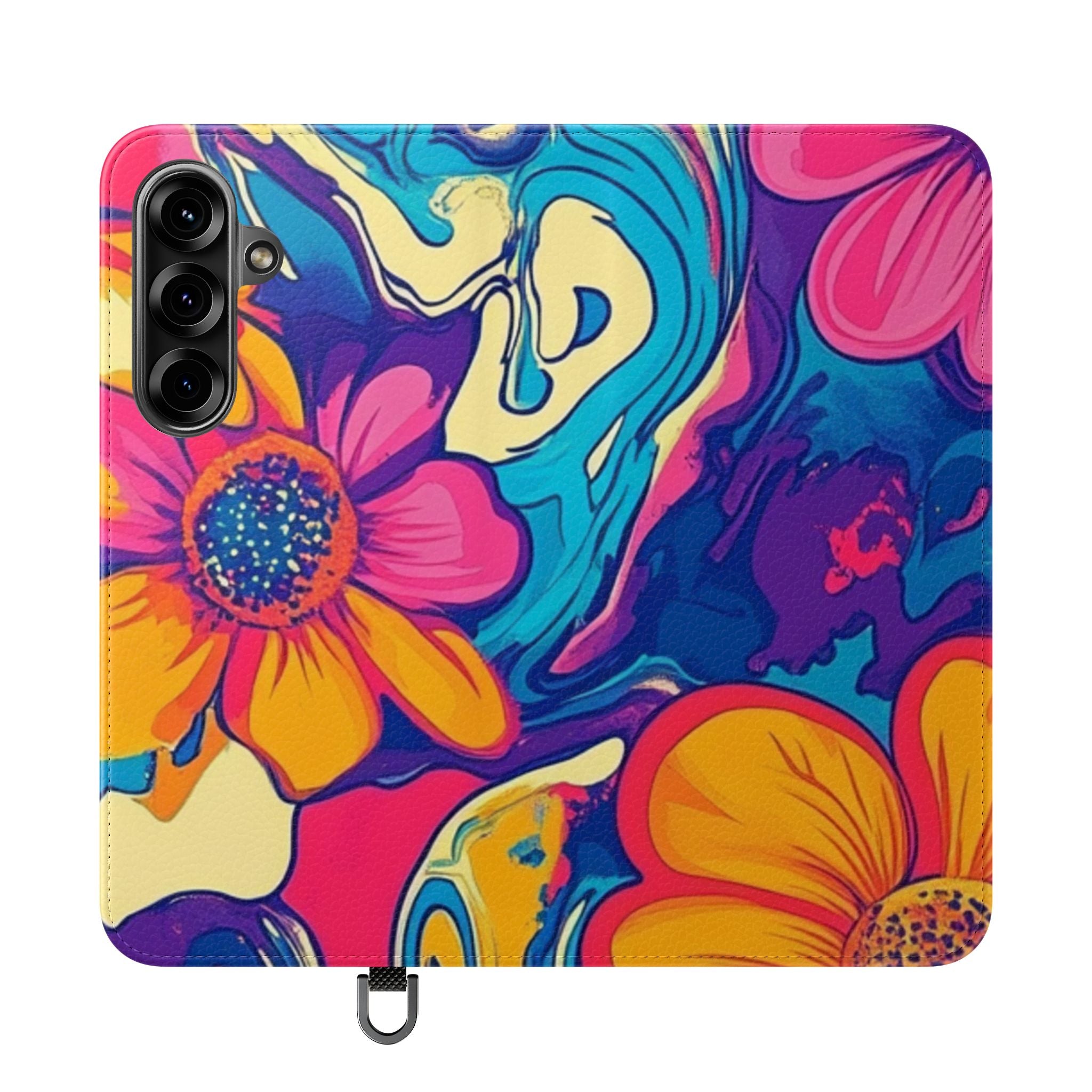 Vibrant Psychedelic Floral Flip Cases, Artsulli - Art is Long, Life is Short, Phone Case, Size, Samsung Galaxy S25 Plus, , , , , 12339542334836811500