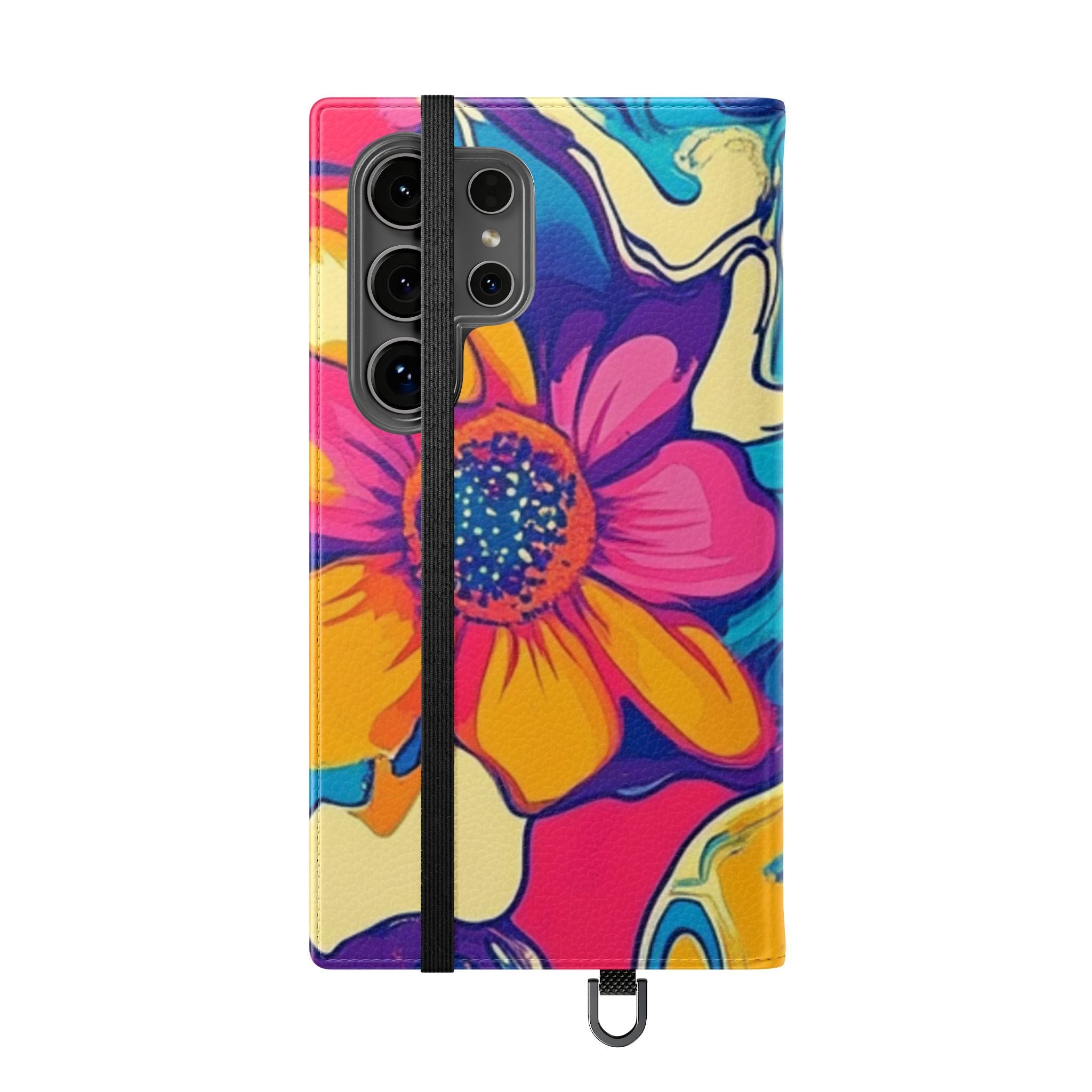 Vibrant Psychedelic Floral Flip Cases, Artsulli - Art is Long, Life is Short, Phone Case, , , , , , ,