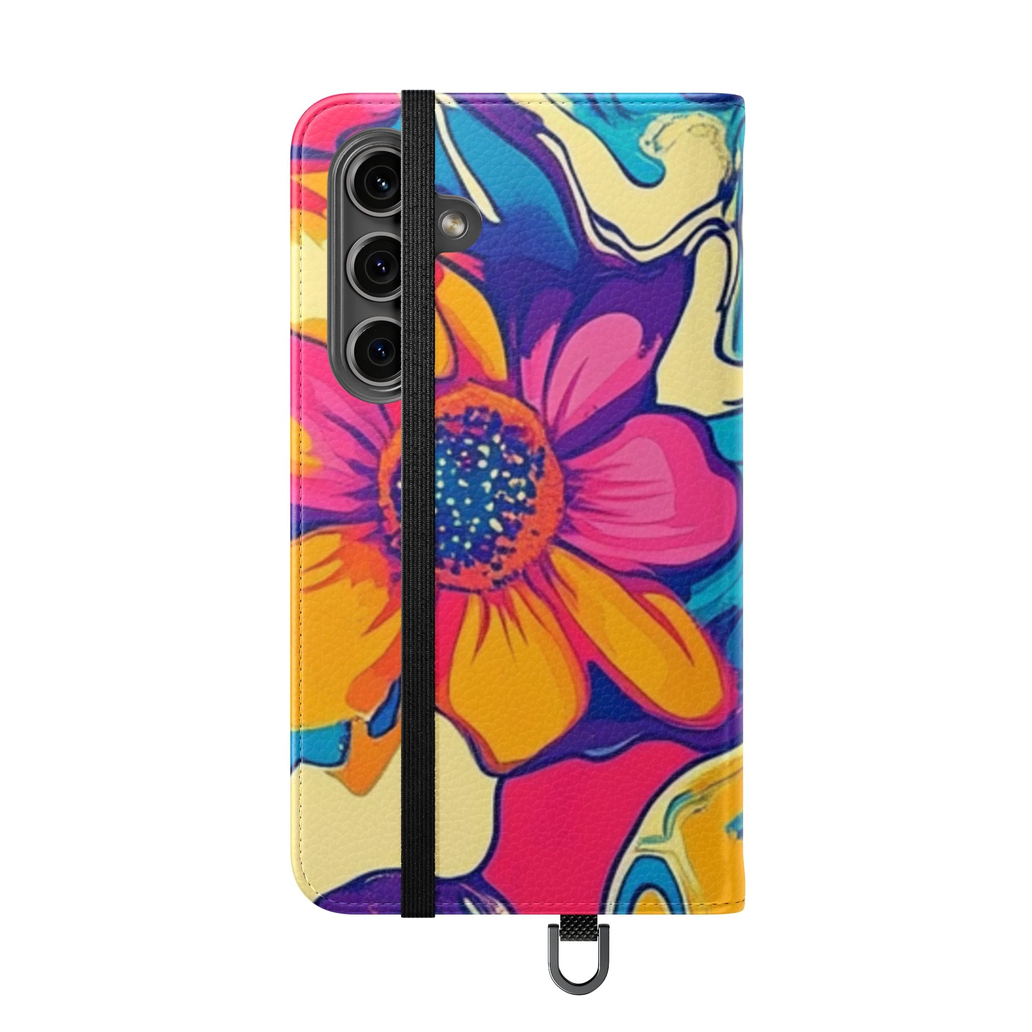 Vibrant Psychedelic Floral Flip Cases, Artsulli - Art is Long, Life is Short, Phone Case, , , , , , ,