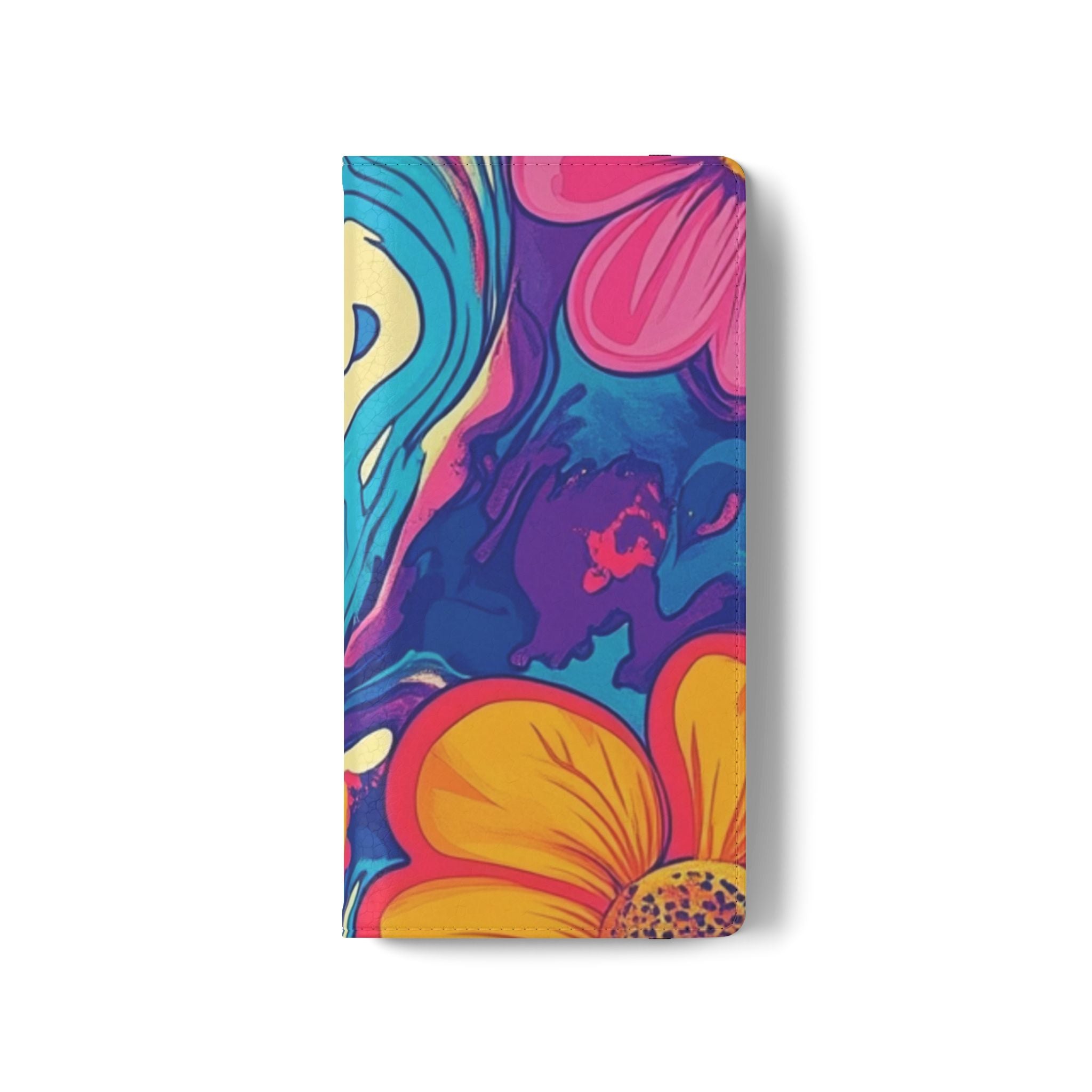 Vibrant Psychedelic Floral Flip Cases, Artsulli - Art is Long, Life is Short, Phone Case, , , , , , ,