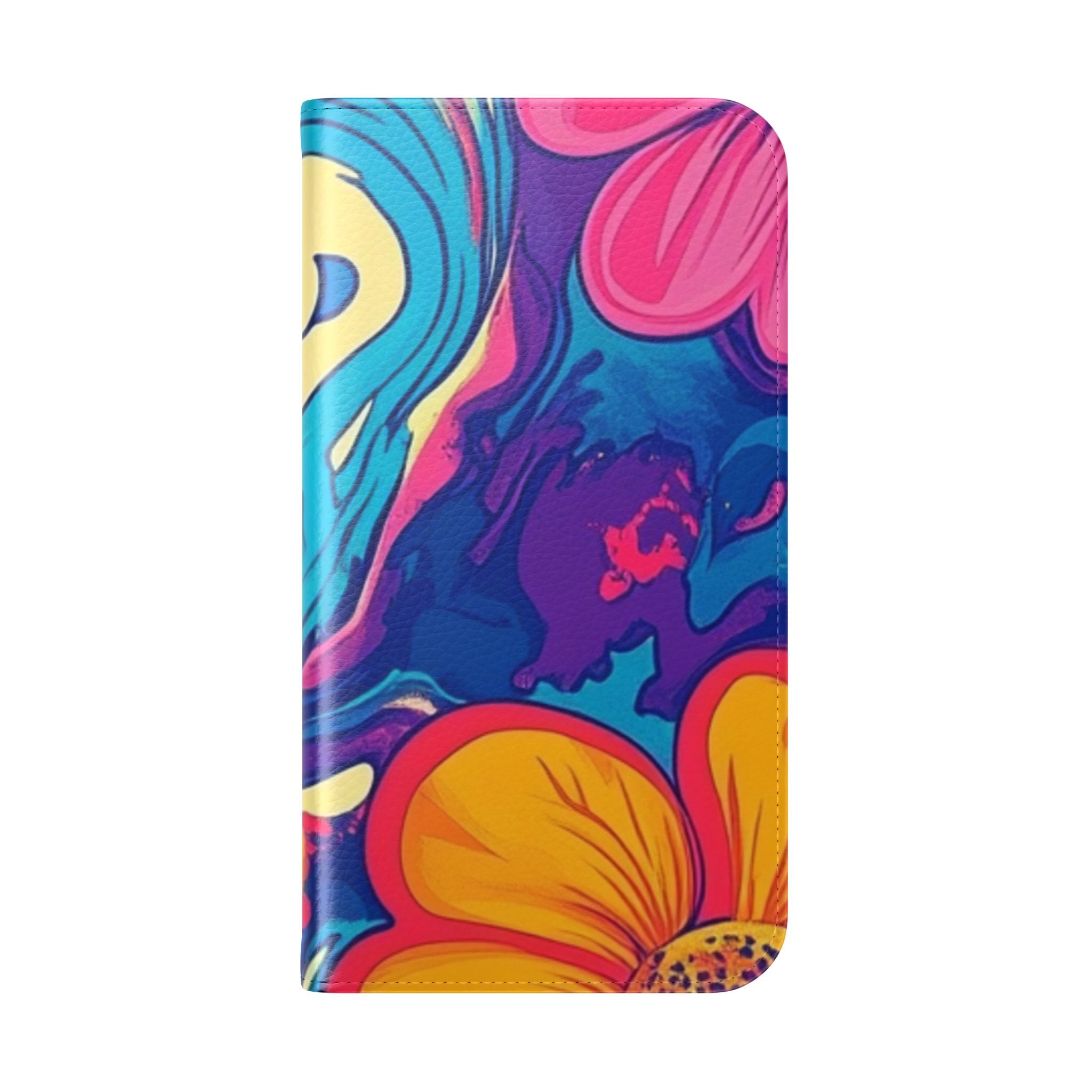 Vibrant Psychedelic Floral Flip Cases, Artsulli - Art is Long, Life is Short, Phone Case, , , , , , ,