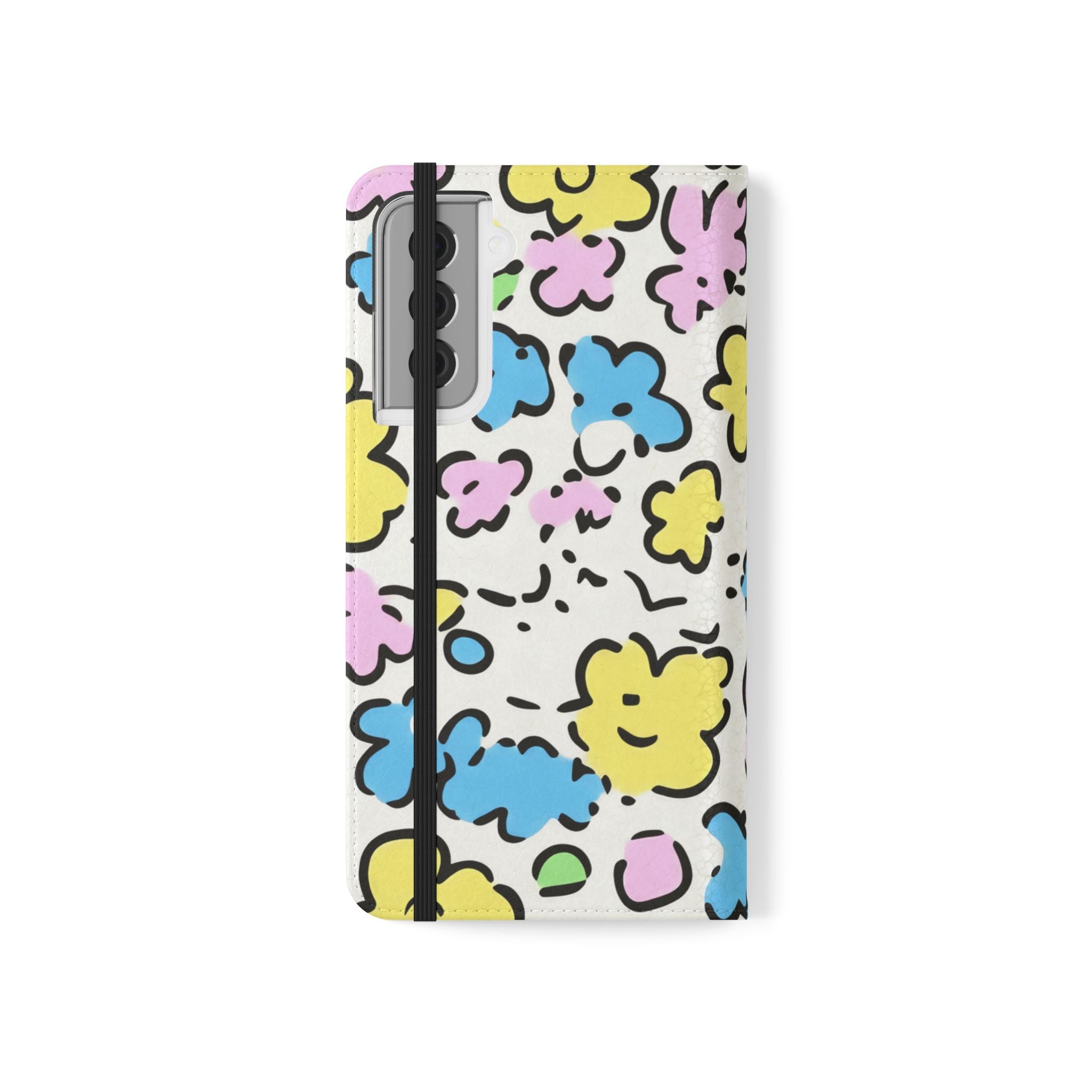 White Colorful Floral Flip Cases, Artsulli - Art is Long, Life is Short, Phone Case, , , , , , ,