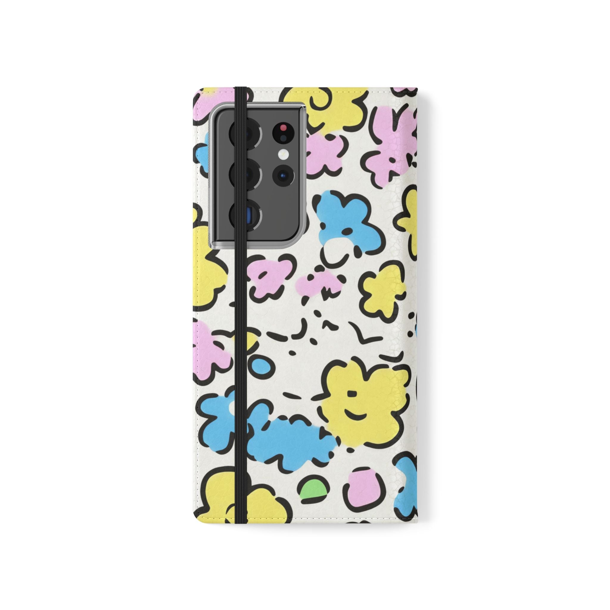 White Colorful Floral Flip Cases, Artsulli - Art is Long, Life is Short, Phone Case, , , , , , ,