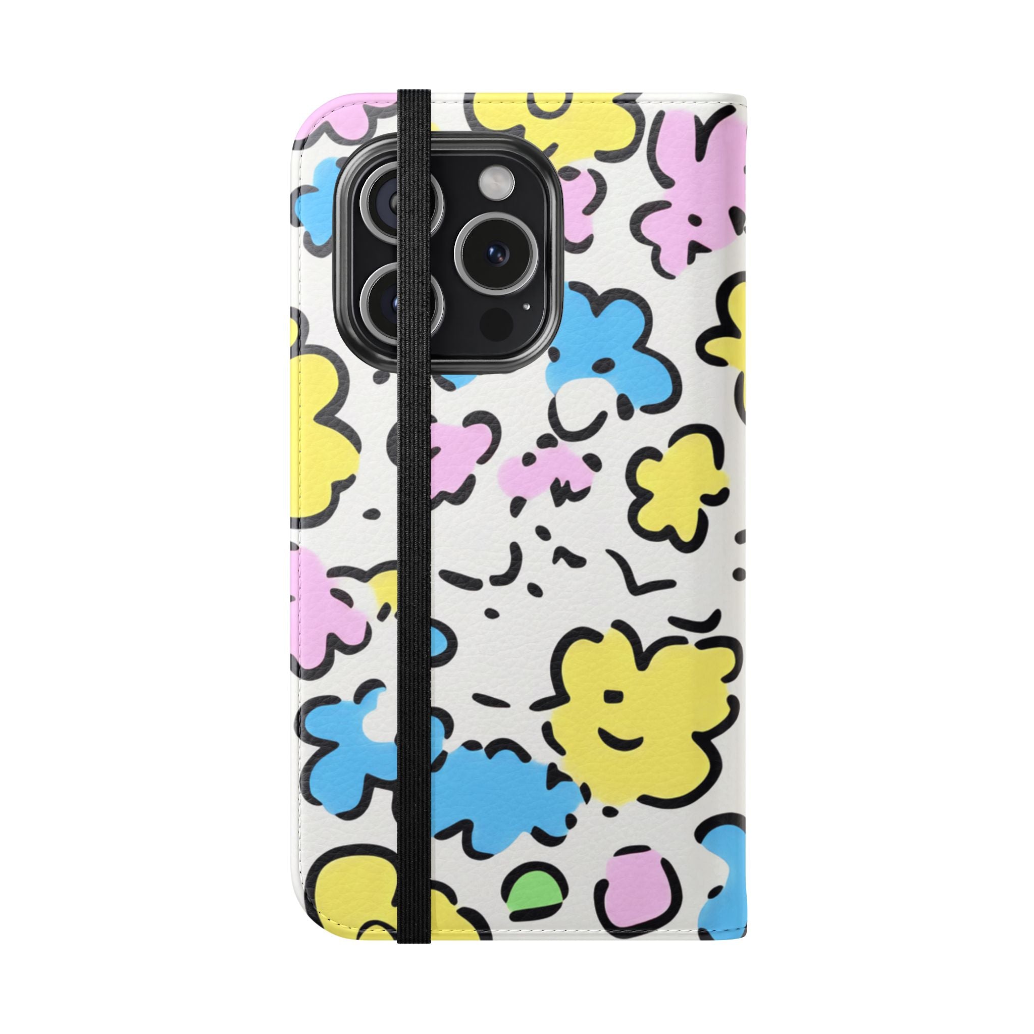 White Colorful Floral Flip Cases, Artsulli - Art is Long, Life is Short, Phone Case, , , , , , ,