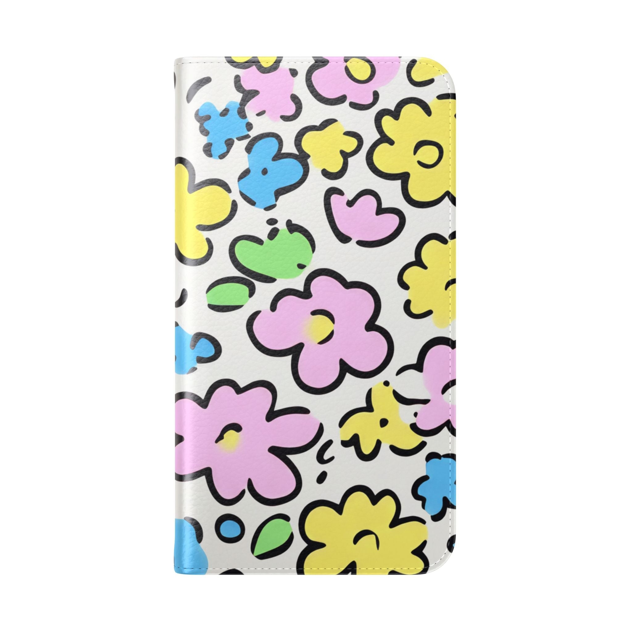 White Colorful Floral Flip Cases, Artsulli - Art is Long, Life is Short, Phone Case, , , , , , ,