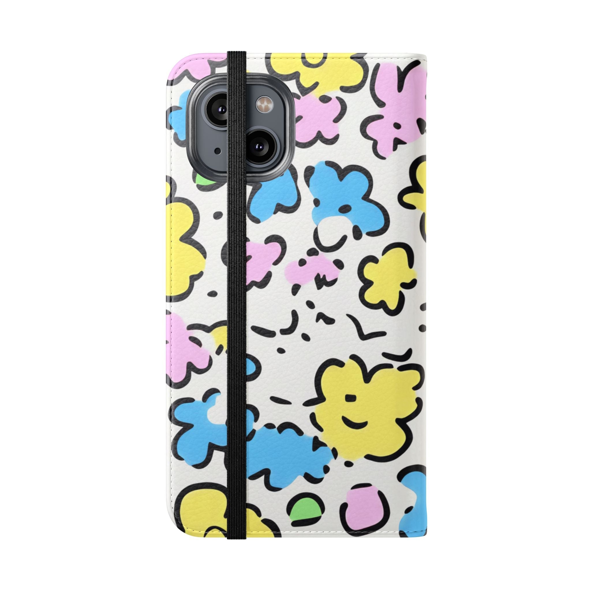 White Colorful Floral Flip Cases, Artsulli - Art is Long, Life is Short, Phone Case, , , , , , ,