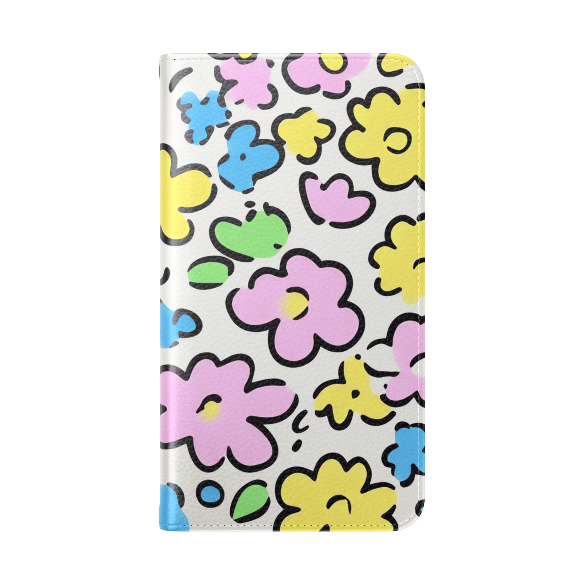 White Colorful Floral Flip Cases, Artsulli - Art is Long, Life is Short, Phone Case, , , , , , ,