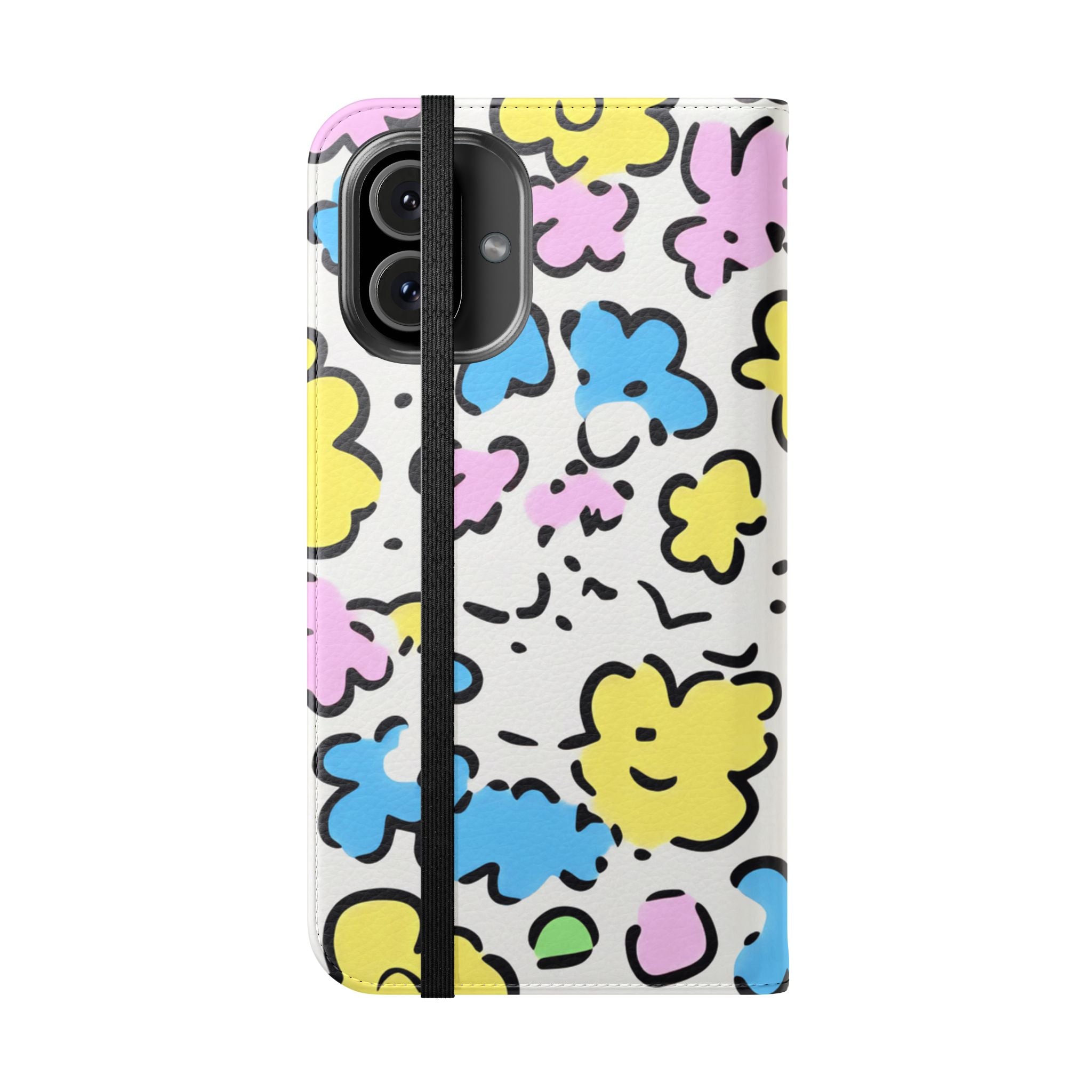 White Colorful Floral Flip Cases, Artsulli - Art is Long, Life is Short, Phone Case, , , , , , ,
