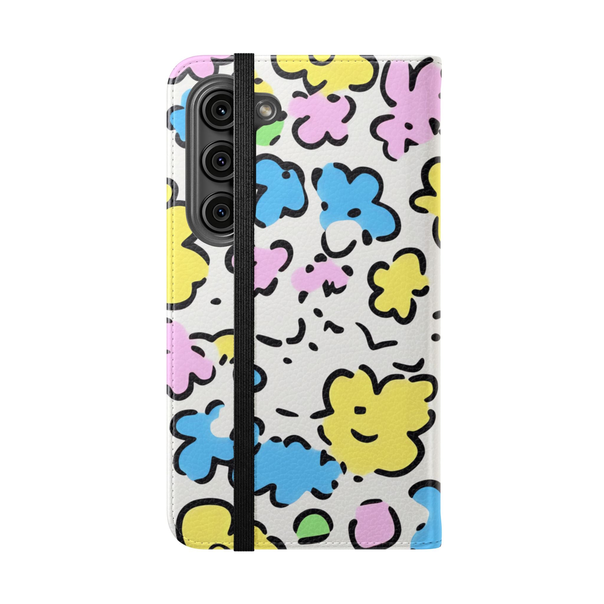White Colorful Floral Flip Cases, Artsulli - Art is Long, Life is Short, Phone Case, , , , , , ,