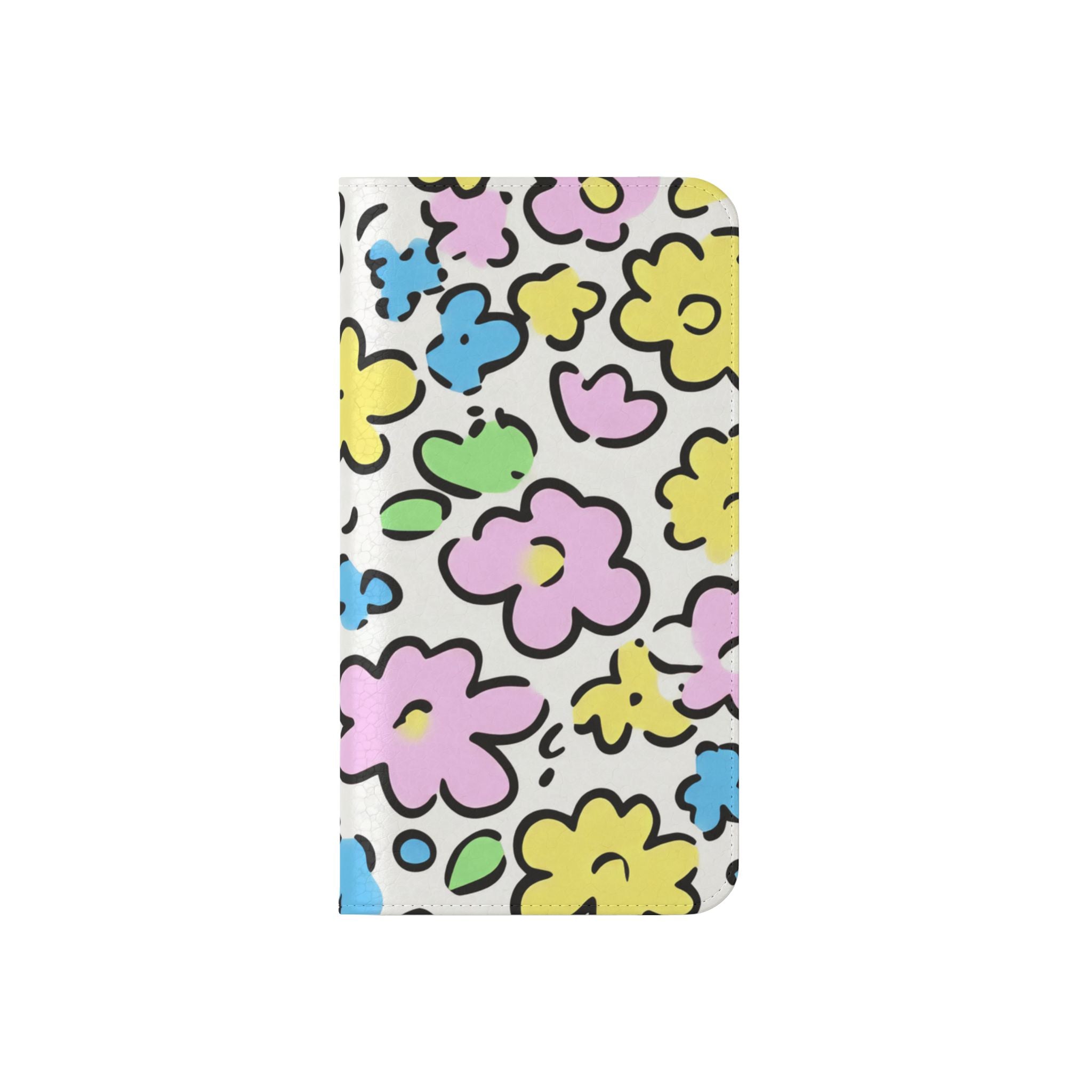 White Colorful Floral Flip Cases, Artsulli - Art is Long, Life is Short, Phone Case, , , , , , ,