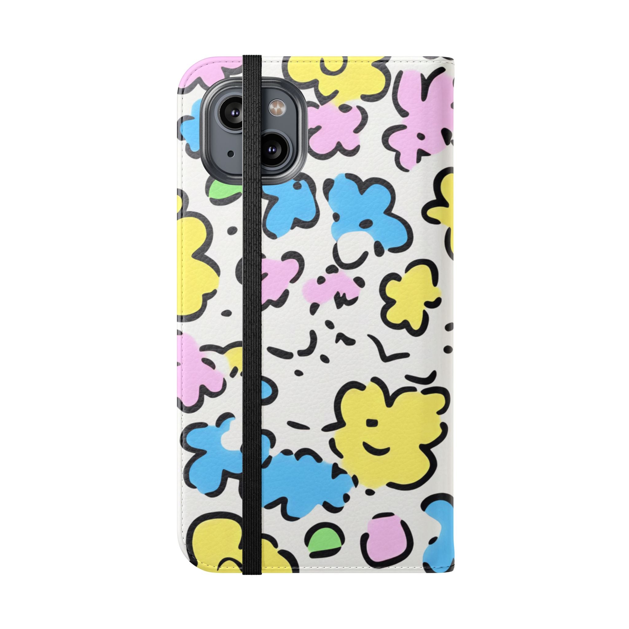 White Colorful Floral Flip Cases, Artsulli - Art is Long, Life is Short, Phone Case, , , , , , ,