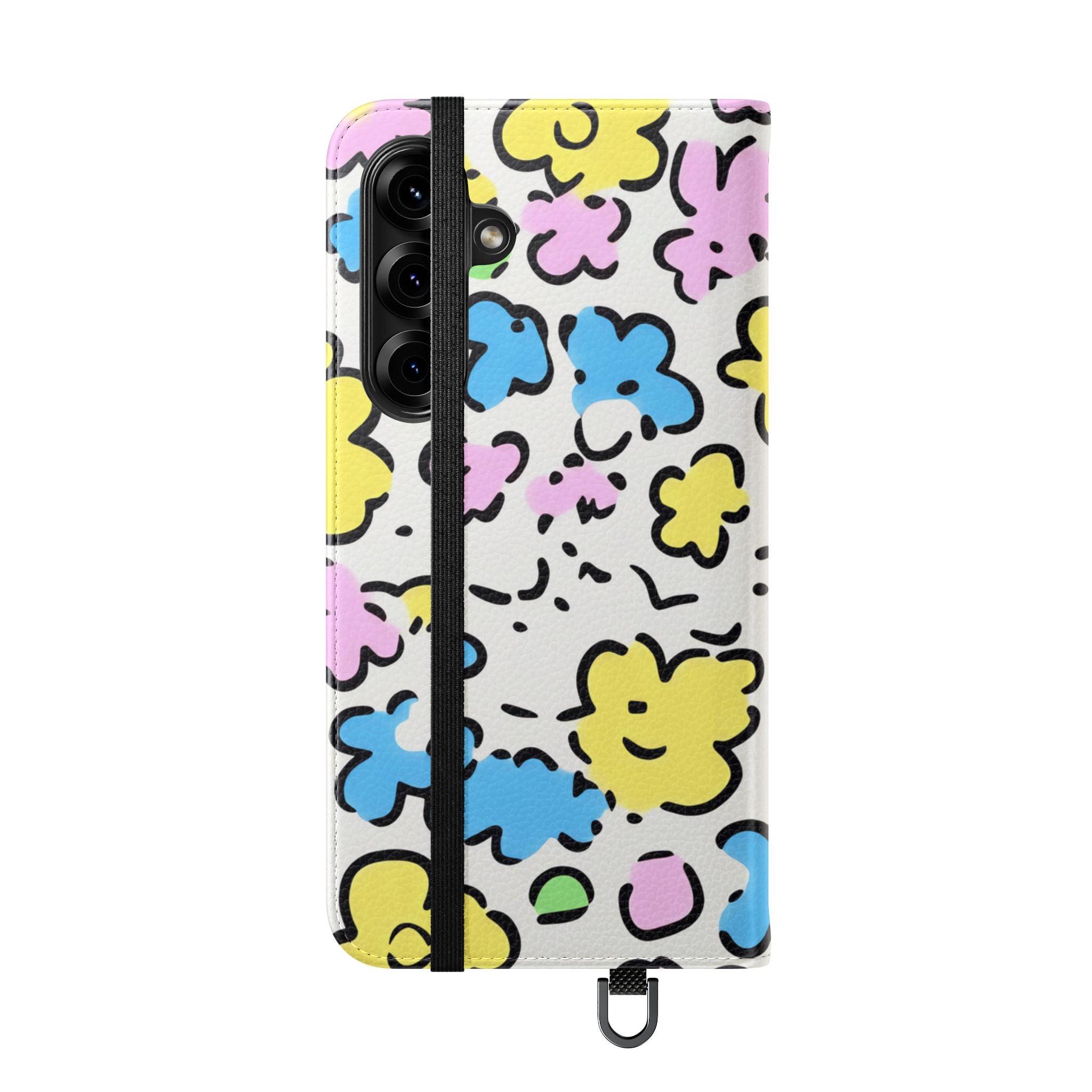 White Colorful Floral Flip Cases, Artsulli - Art is Long, Life is Short, Phone Case, , , , , , ,