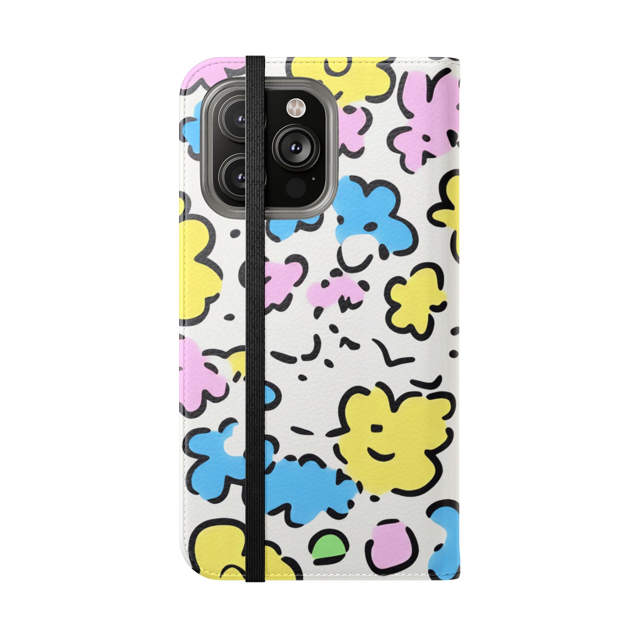 White Colorful Floral Flip Cases, Artsulli - Art is Long, Life is Short, Phone Case, , , , , , ,