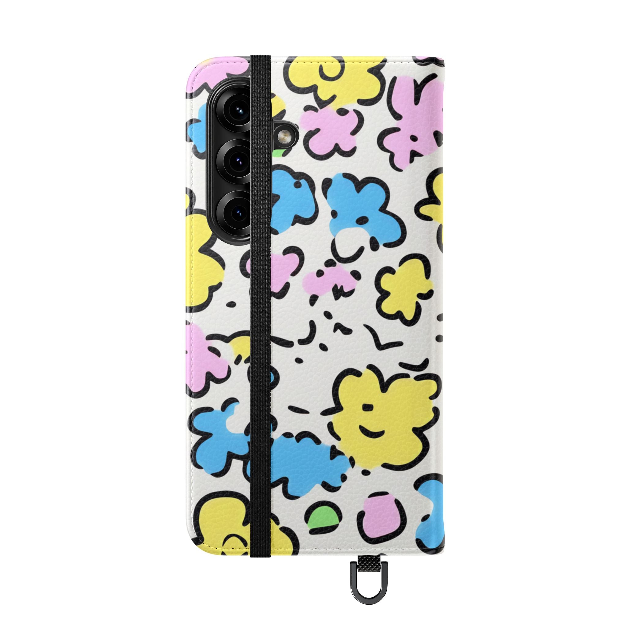 White Colorful Floral Flip Cases, Artsulli - Art is Long, Life is Short, Phone Case, , , , , , ,