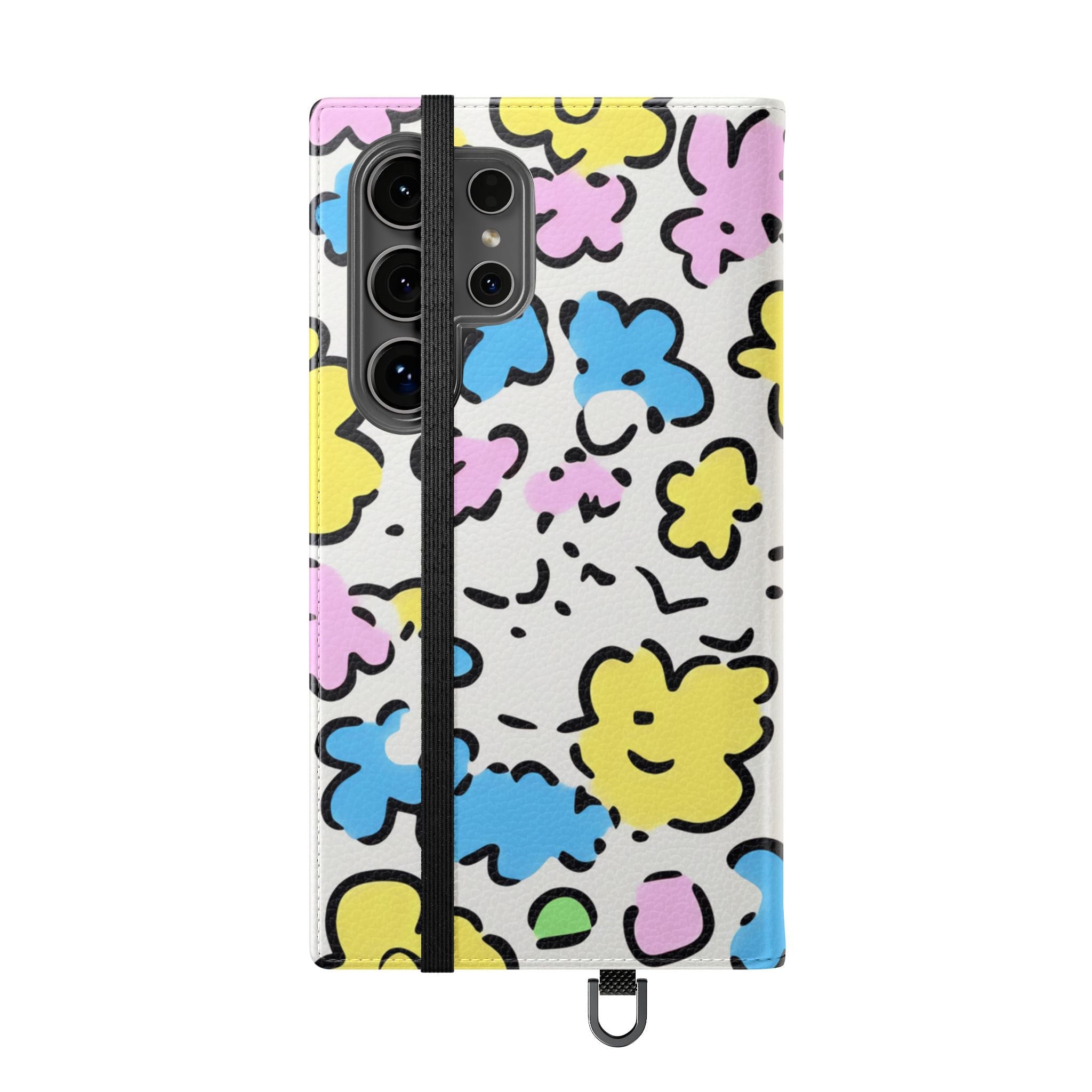 White Colorful Floral Flip Cases, Artsulli - Art is Long, Life is Short, Phone Case, , , , , , ,