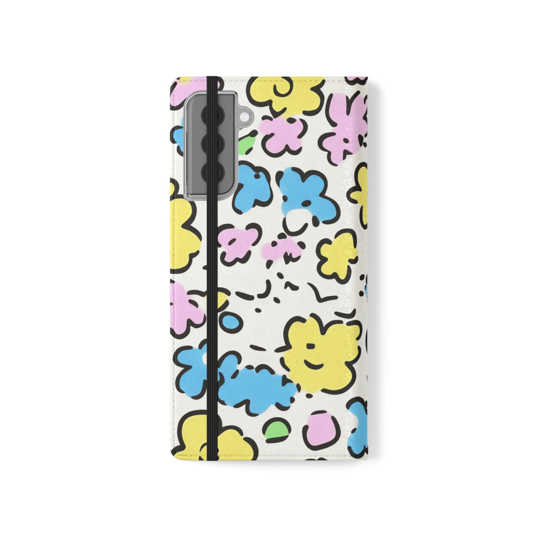 White Colorful Floral Flip Cases, Artsulli - Art is Long, Life is Short, Phone Case, , , , , , ,