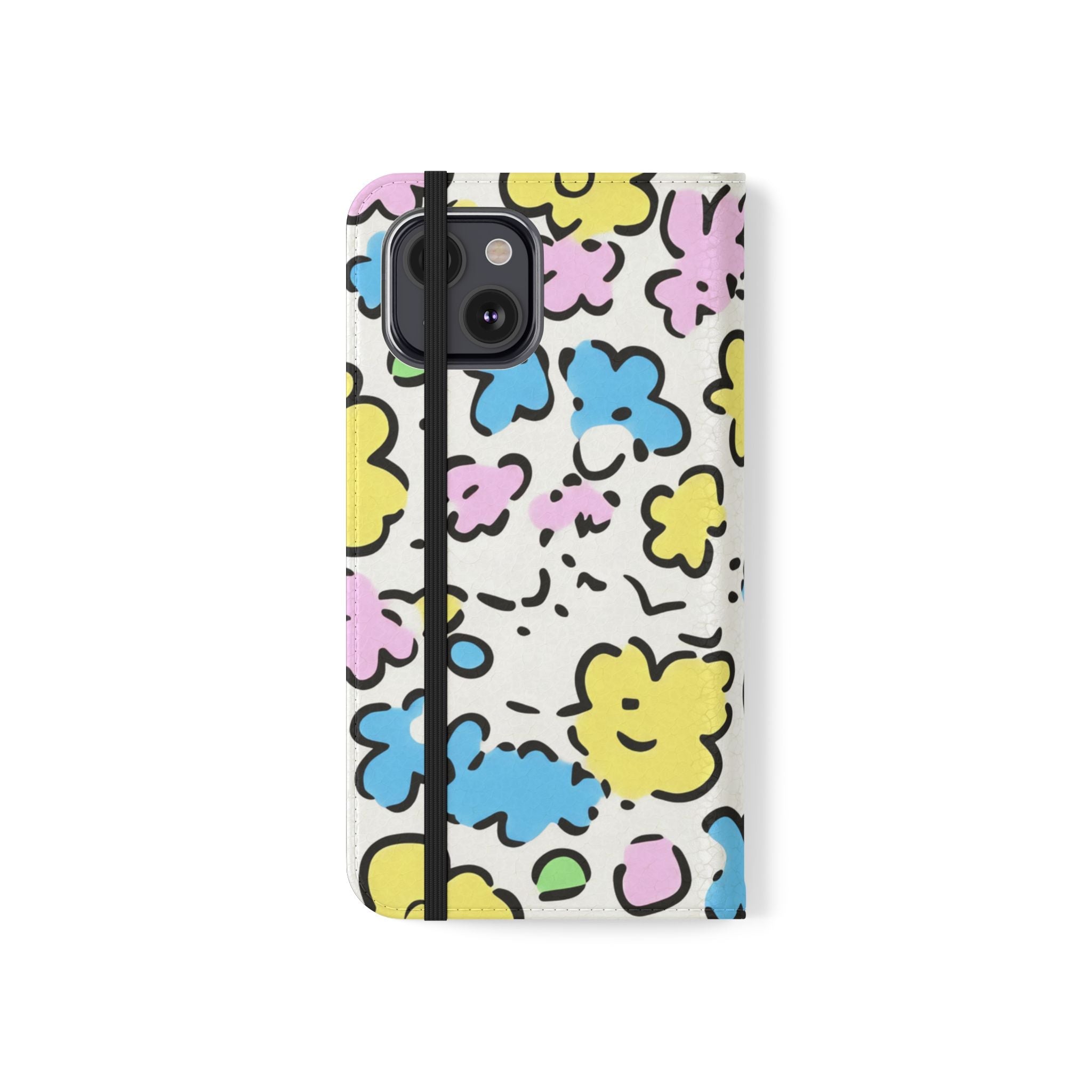 White Colorful Floral Flip Cases, Artsulli - Art is Long, Life is Short, Phone Case, , , , , , ,