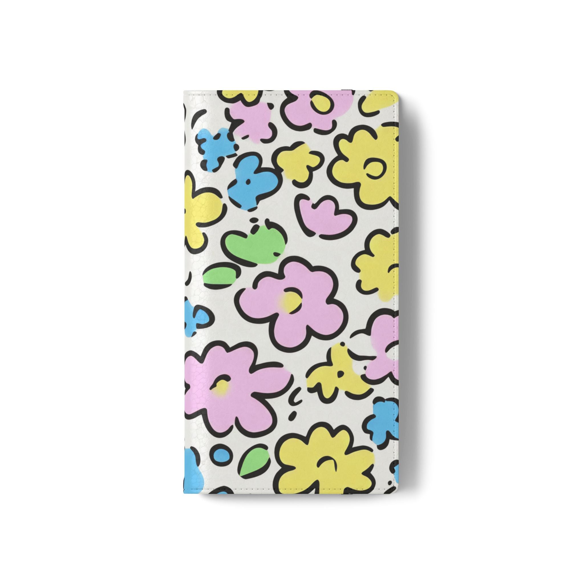 White Colorful Floral Flip Cases, Artsulli - Art is Long, Life is Short, Phone Case, , , , , , ,