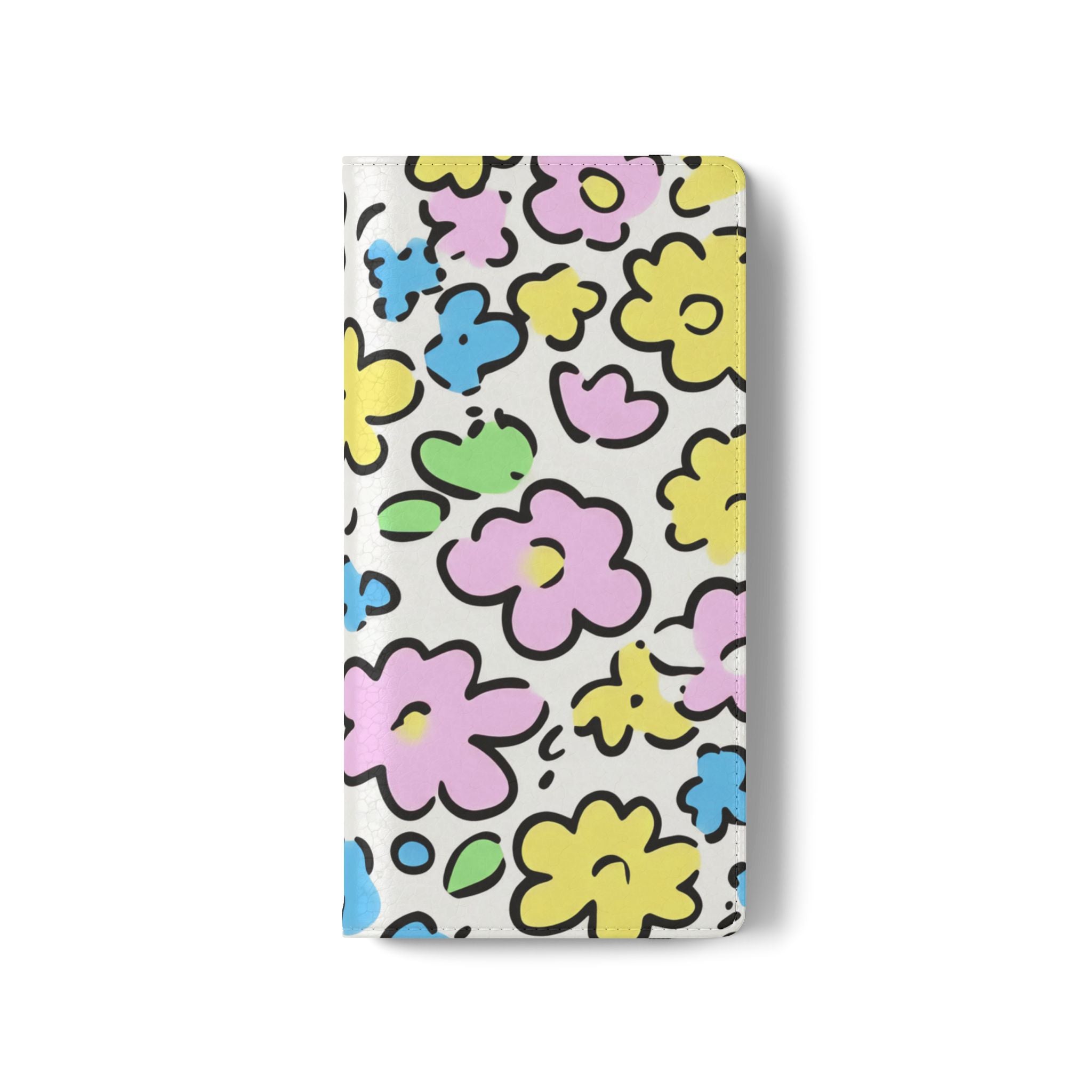 White Colorful Floral Flip Cases, Artsulli - Art is Long, Life is Short, Phone Case, , , , , , ,