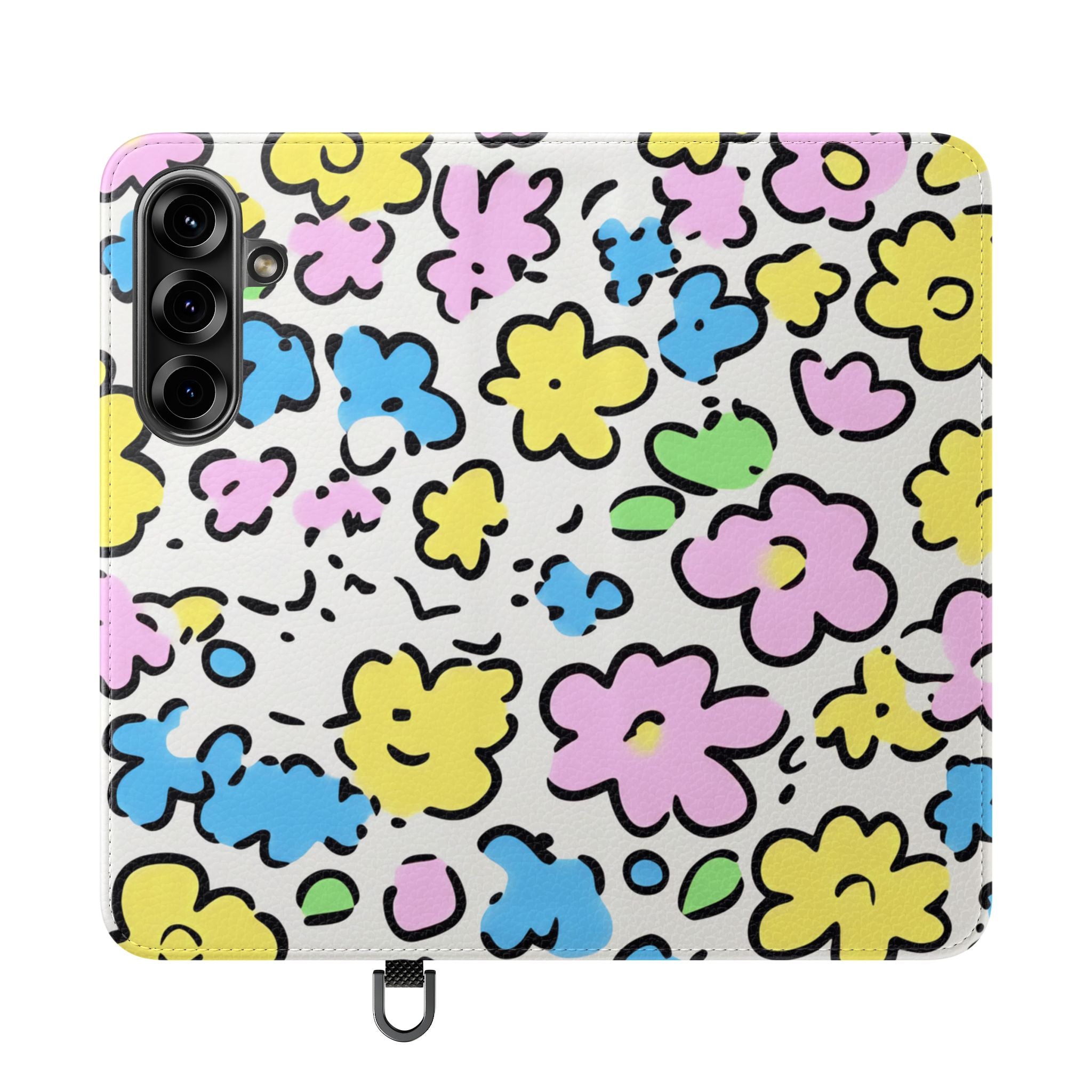 White Colorful Floral Flip Cases, Artsulli - Art is Long, Life is Short, Phone Case, Size, Samsung Galaxy S25, , , , , 28282657380993274384