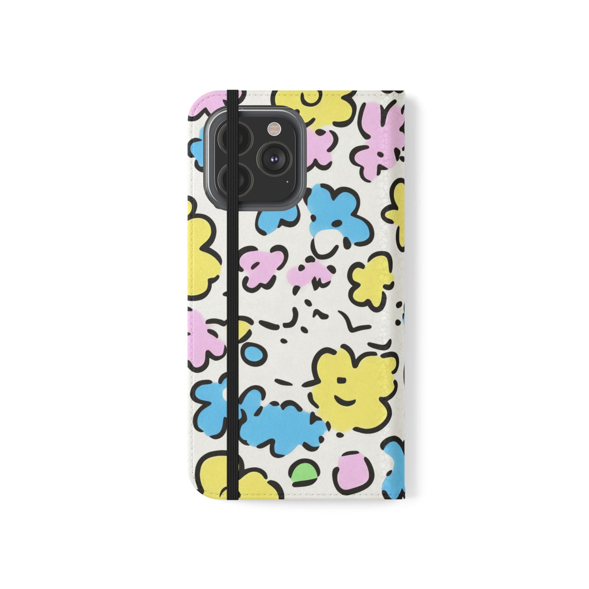 White Colorful Floral Flip Cases, Artsulli - Art is Long, Life is Short, Phone Case, , , , , , ,