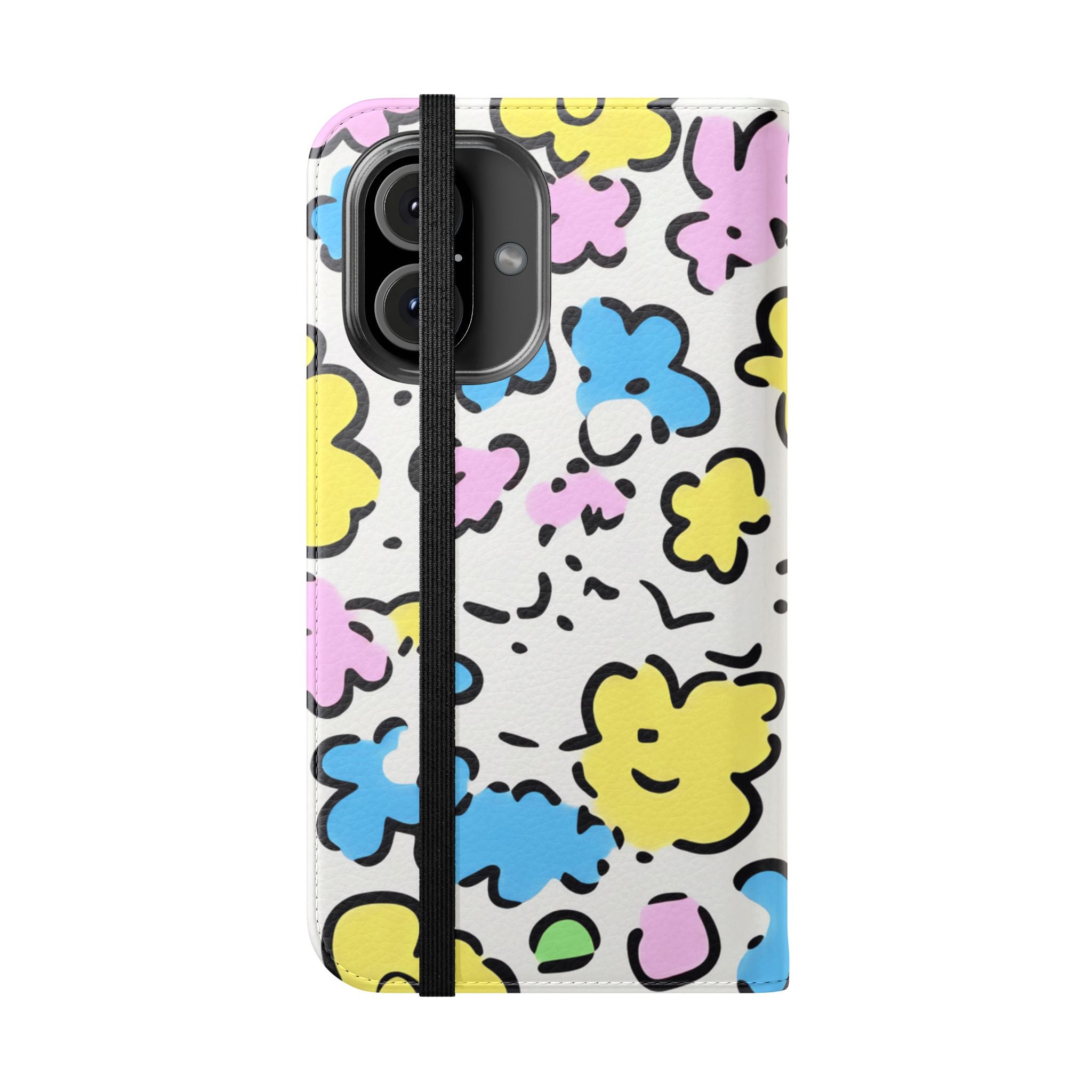 White Colorful Floral Flip Cases, Artsulli - Art is Long, Life is Short, Phone Case, , , , , , ,