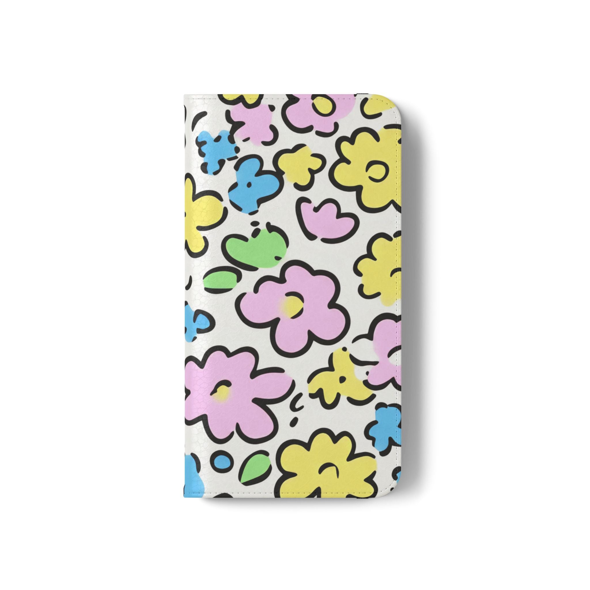 White Colorful Floral Flip Cases, Artsulli - Art is Long, Life is Short, Phone Case, , , , , , ,