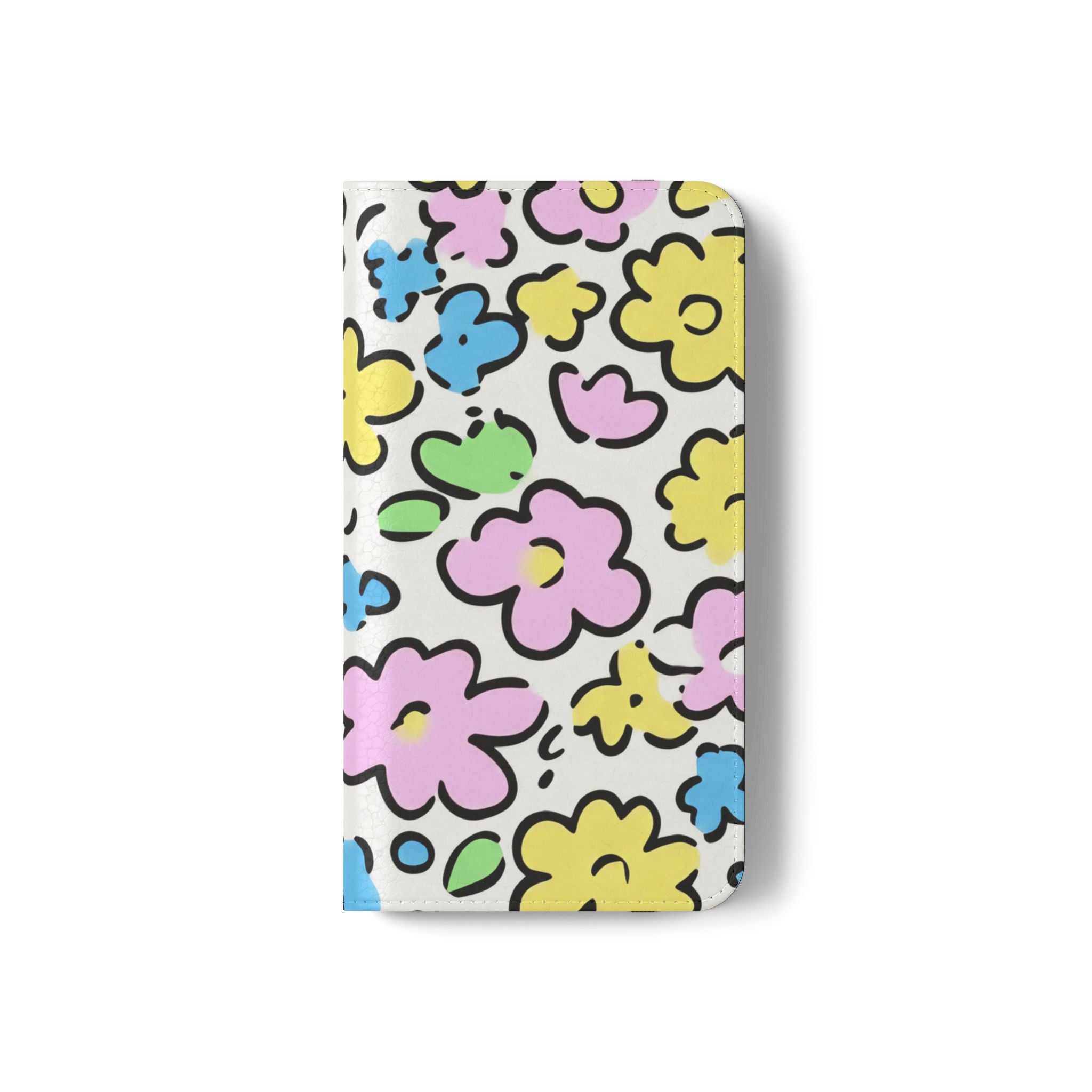 White Colorful Floral Flip Cases, Artsulli - Art is Long, Life is Short, Phone Case, , , , , , ,