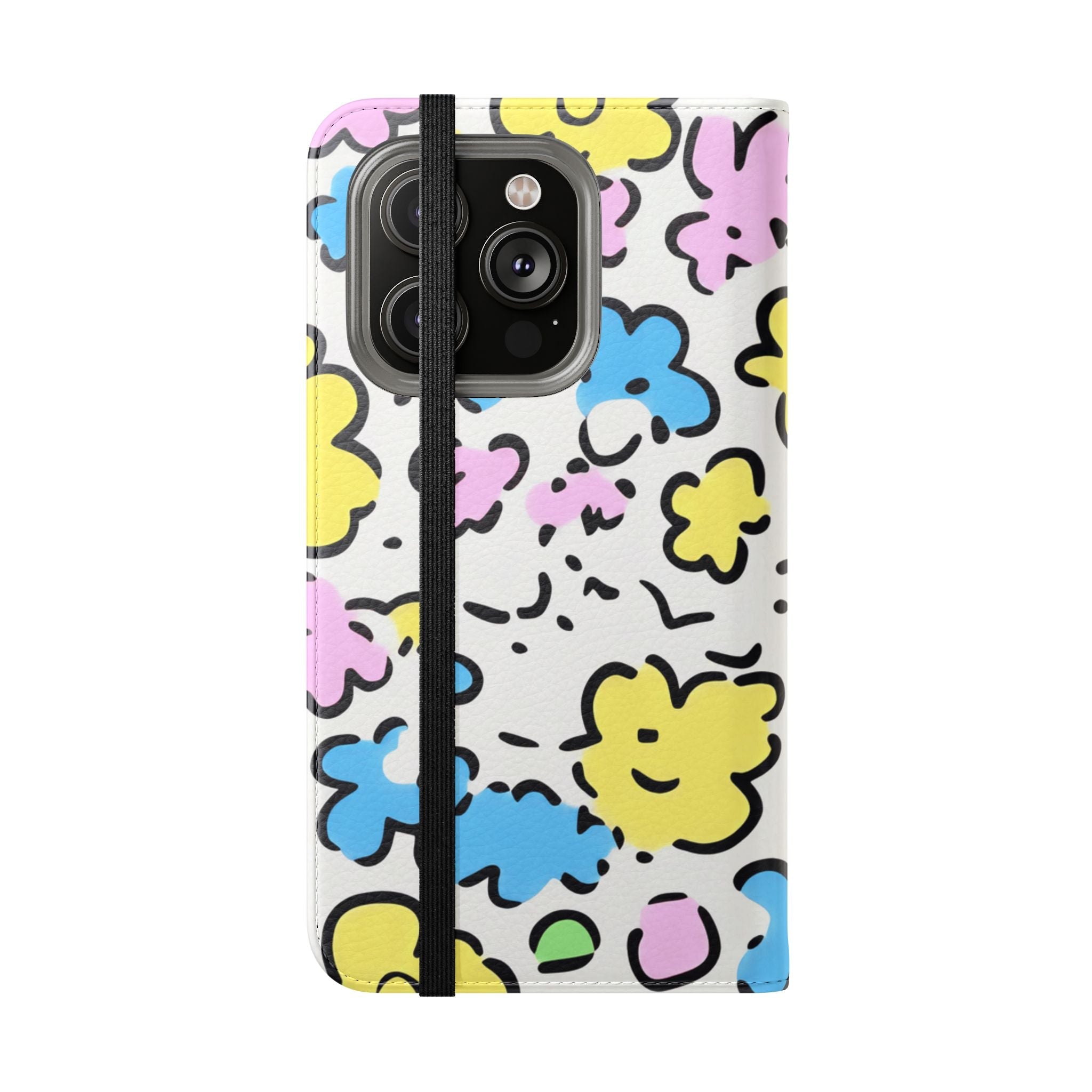 White Colorful Floral Flip Cases, Artsulli - Art is Long, Life is Short, Phone Case, , , , , , ,