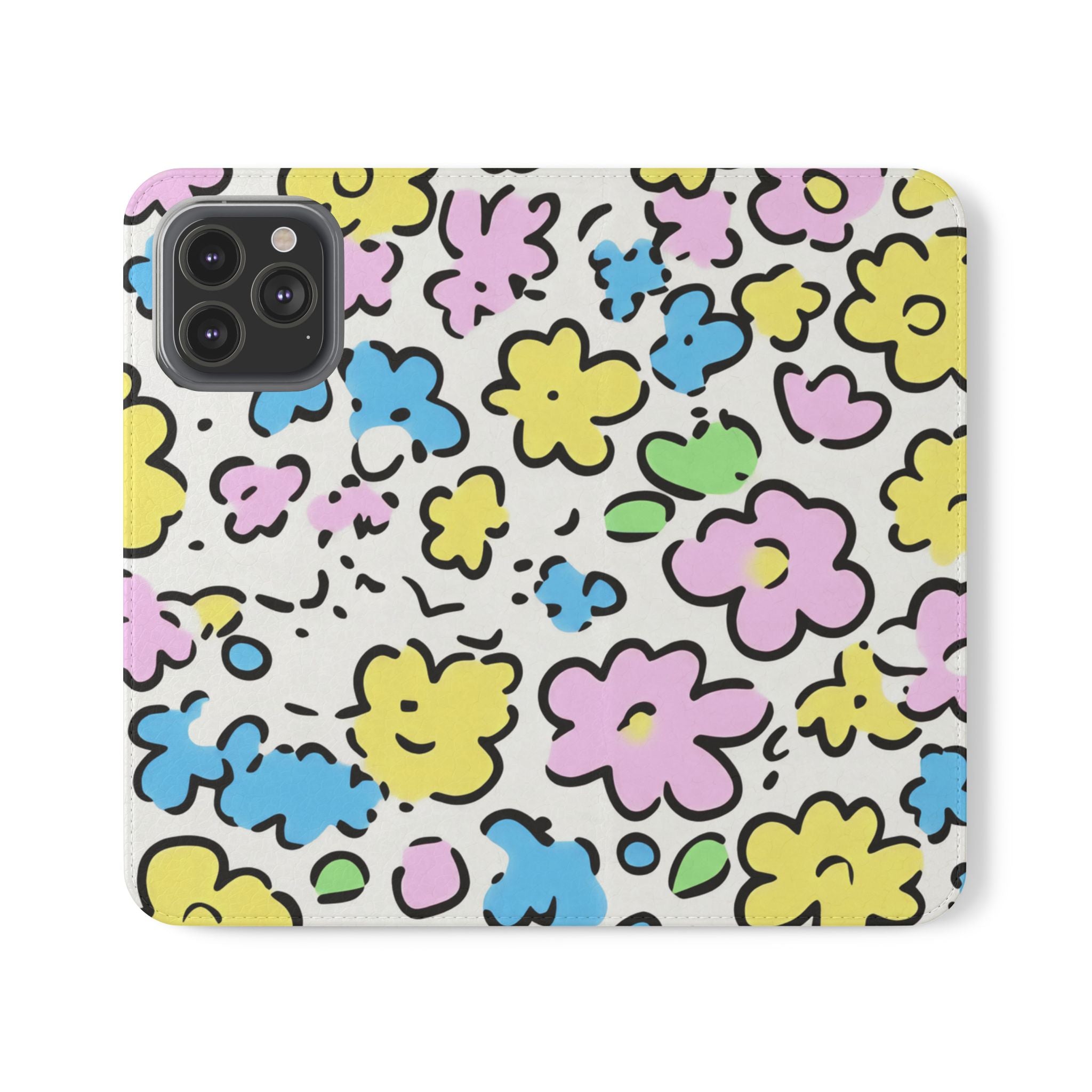 White Colorful Floral Flip Cases, Artsulli - Art is Long, Life is Short, Phone Case, Size, iPhone 13 Pro Max, , , , , 15114786952111052145