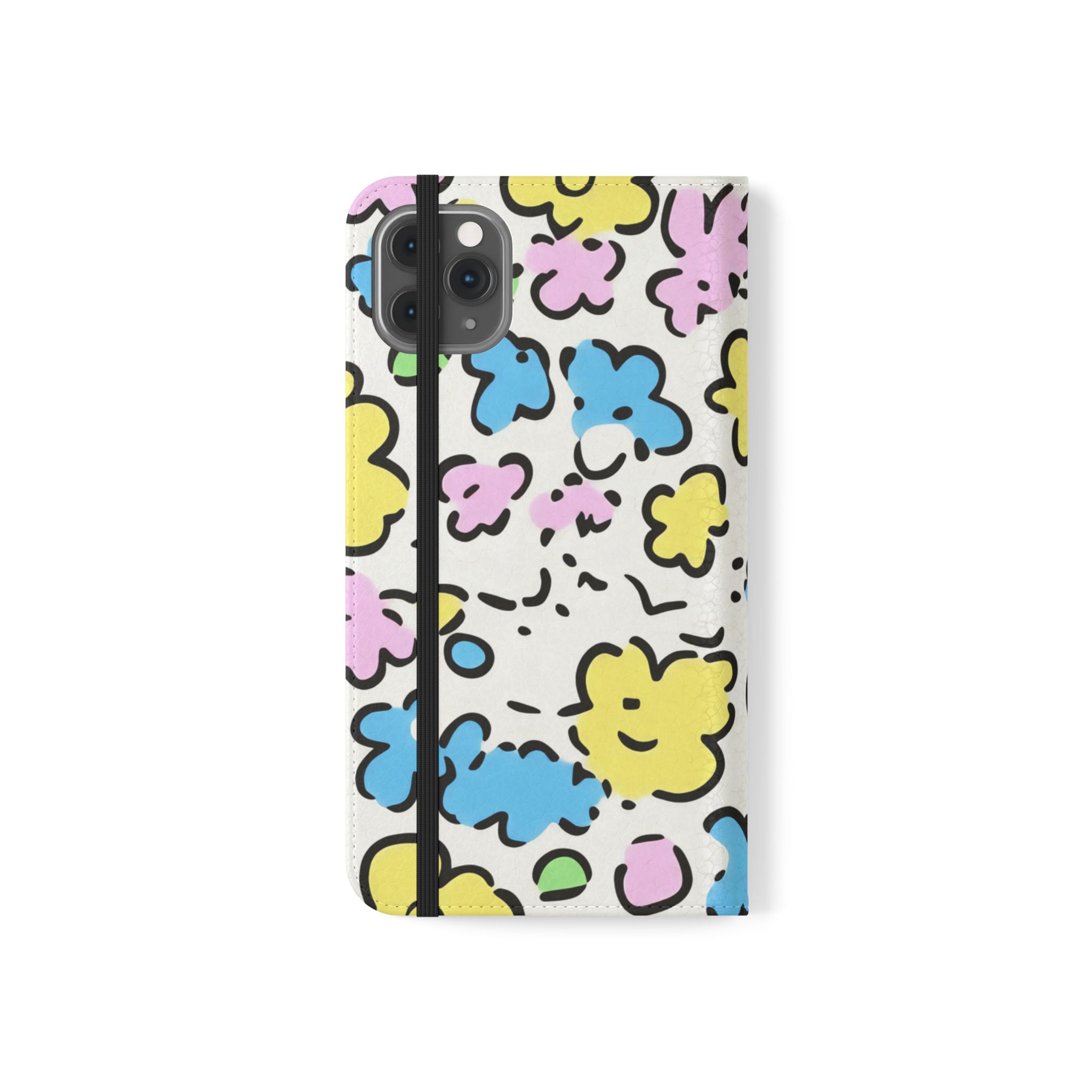 White Colorful Floral Flip Cases, Artsulli - Art is Long, Life is Short, Phone Case, , , , , , ,