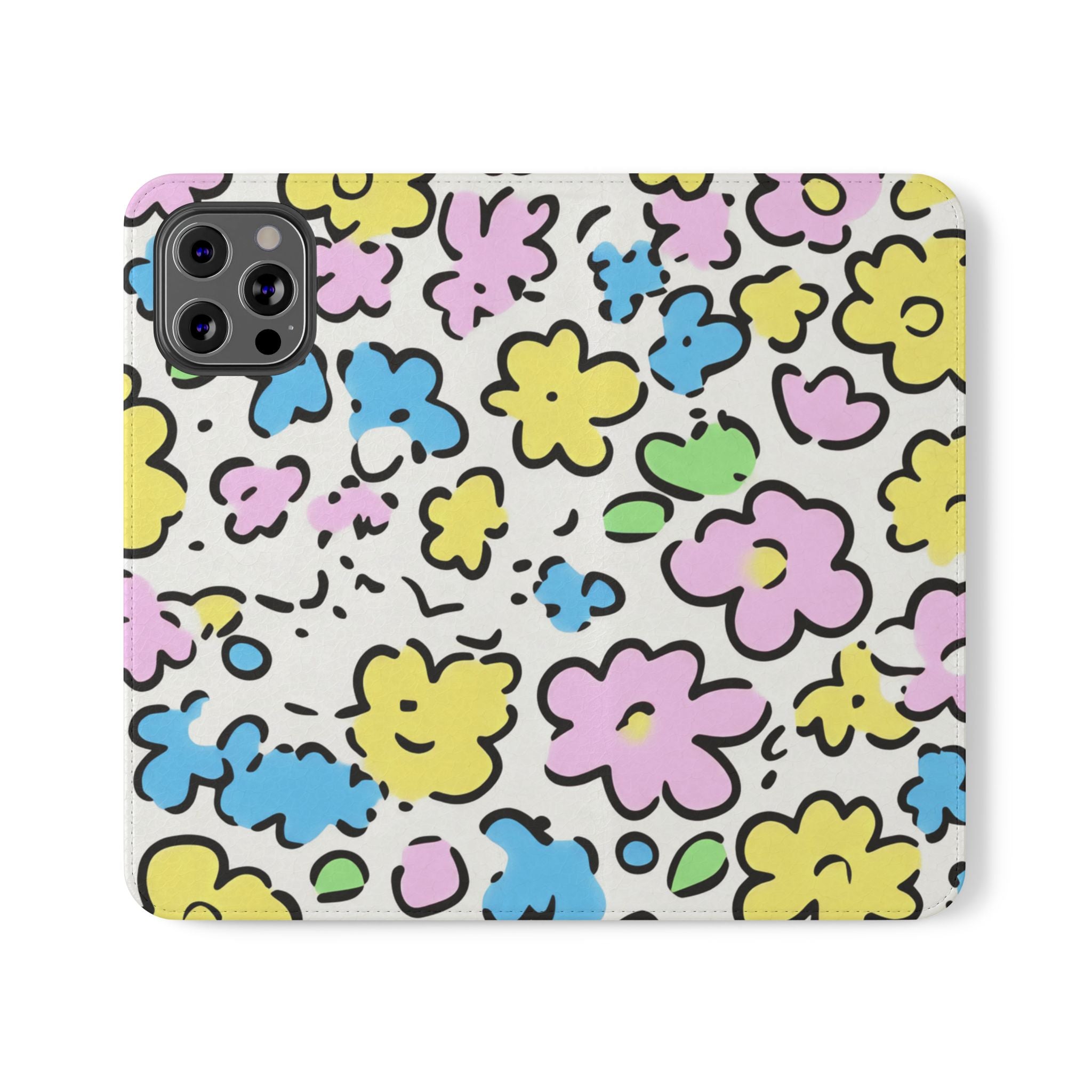 White Colorful Floral Flip Cases, Artsulli - Art is Long, Life is Short, Phone Case, Size, iPhone 12 Pro Max, , , , , 14131074740059007367